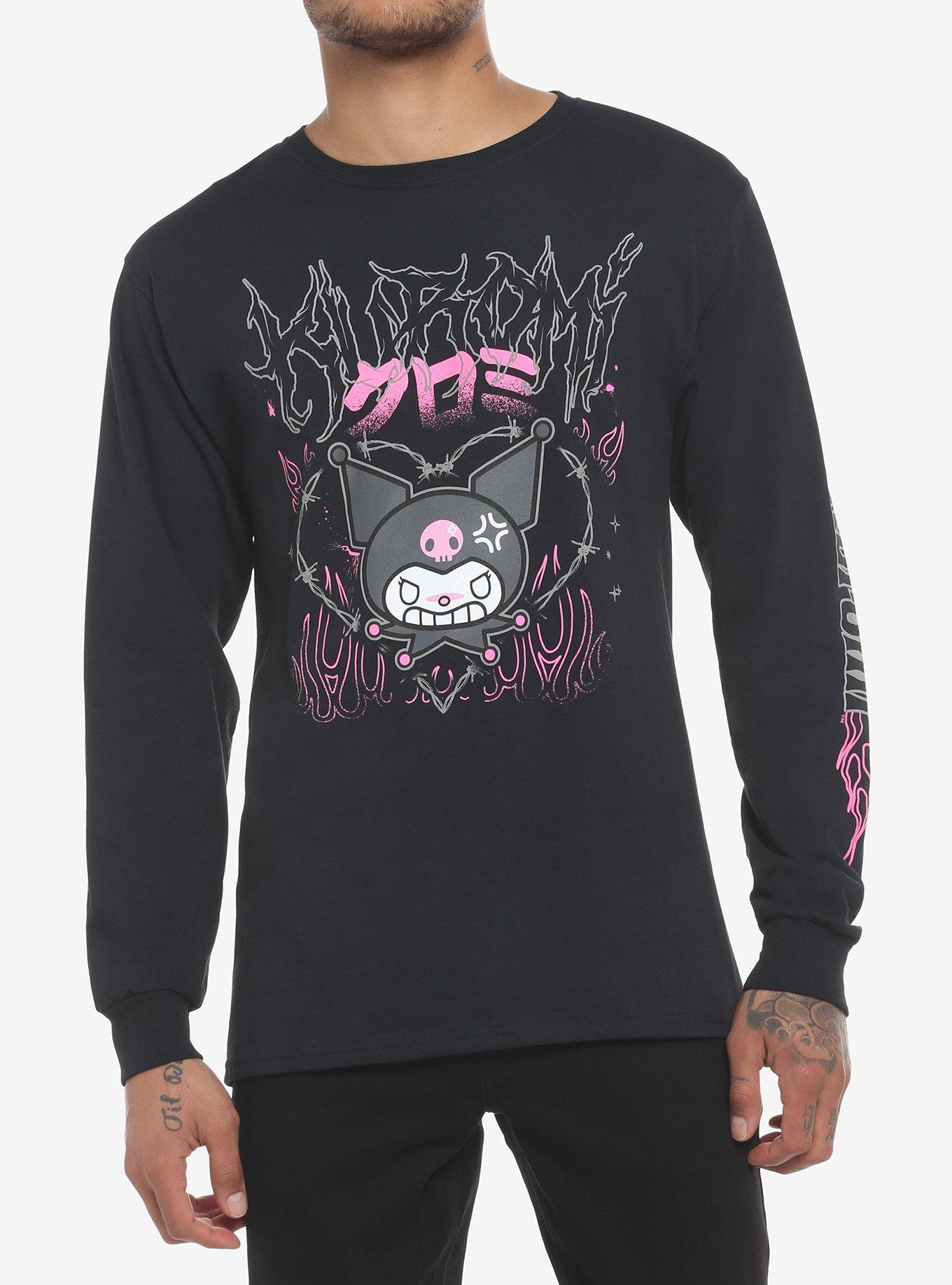 Kuromi Heavy Metal Long-Sleeve T-Shirt, BLACK, hi-res