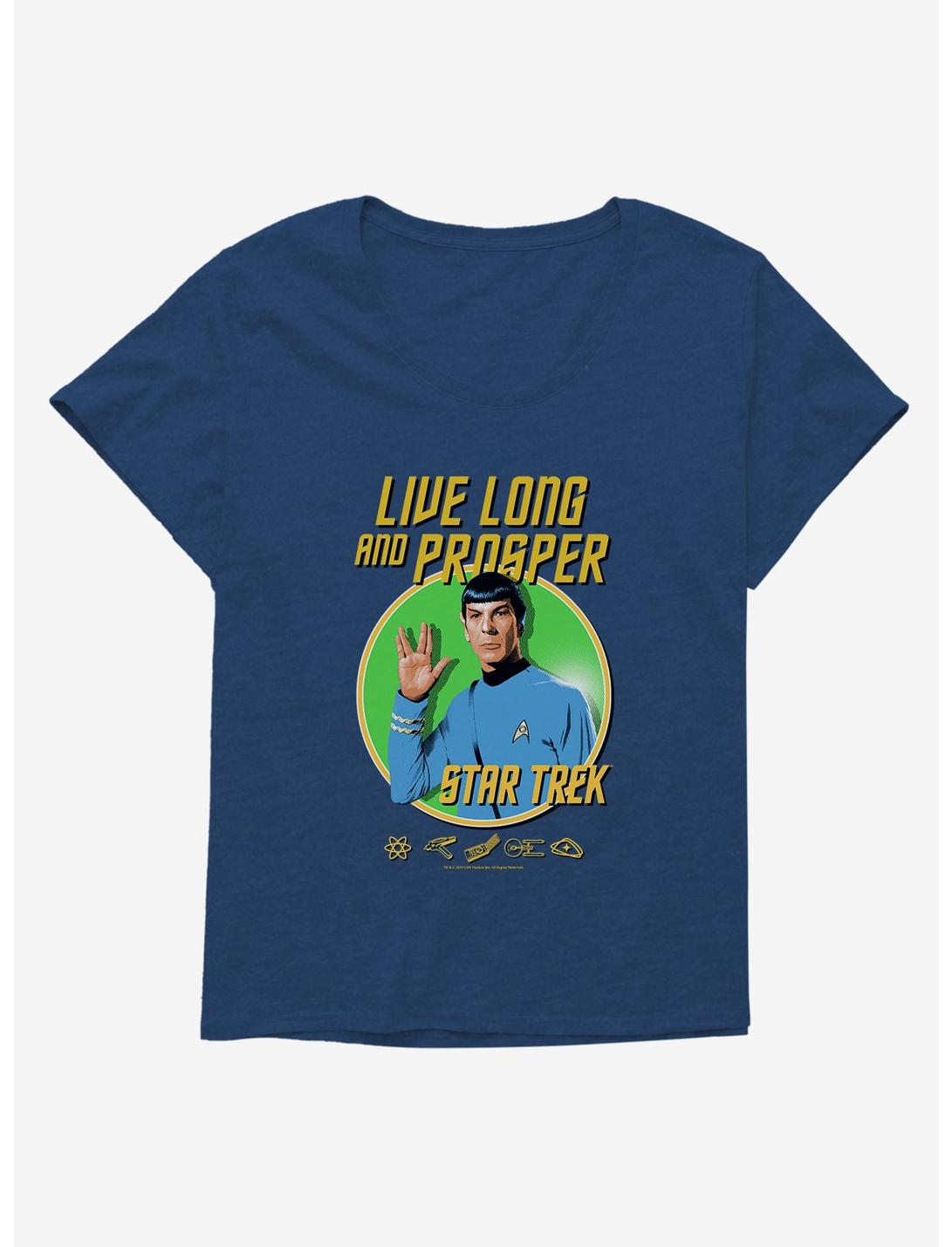 Star Trek Live Long And Prosper Womens T-Shirt Plus Size, NAVY  ATHLETIC HEATHER, hi-res