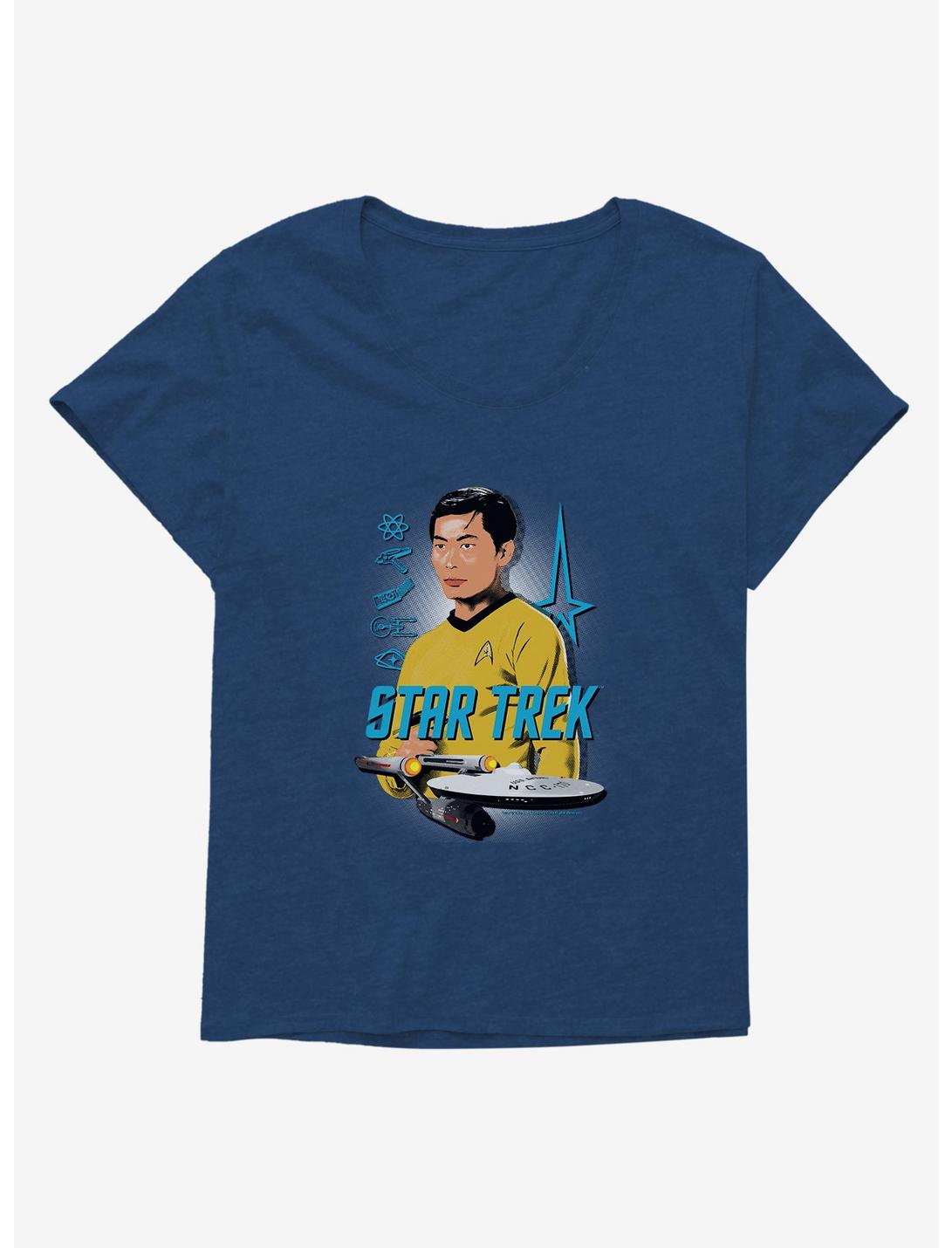 Star Trek Sulu Womens T-Shirt Plus Size, NAVY  ATHLETIC HEATHER, hi-res