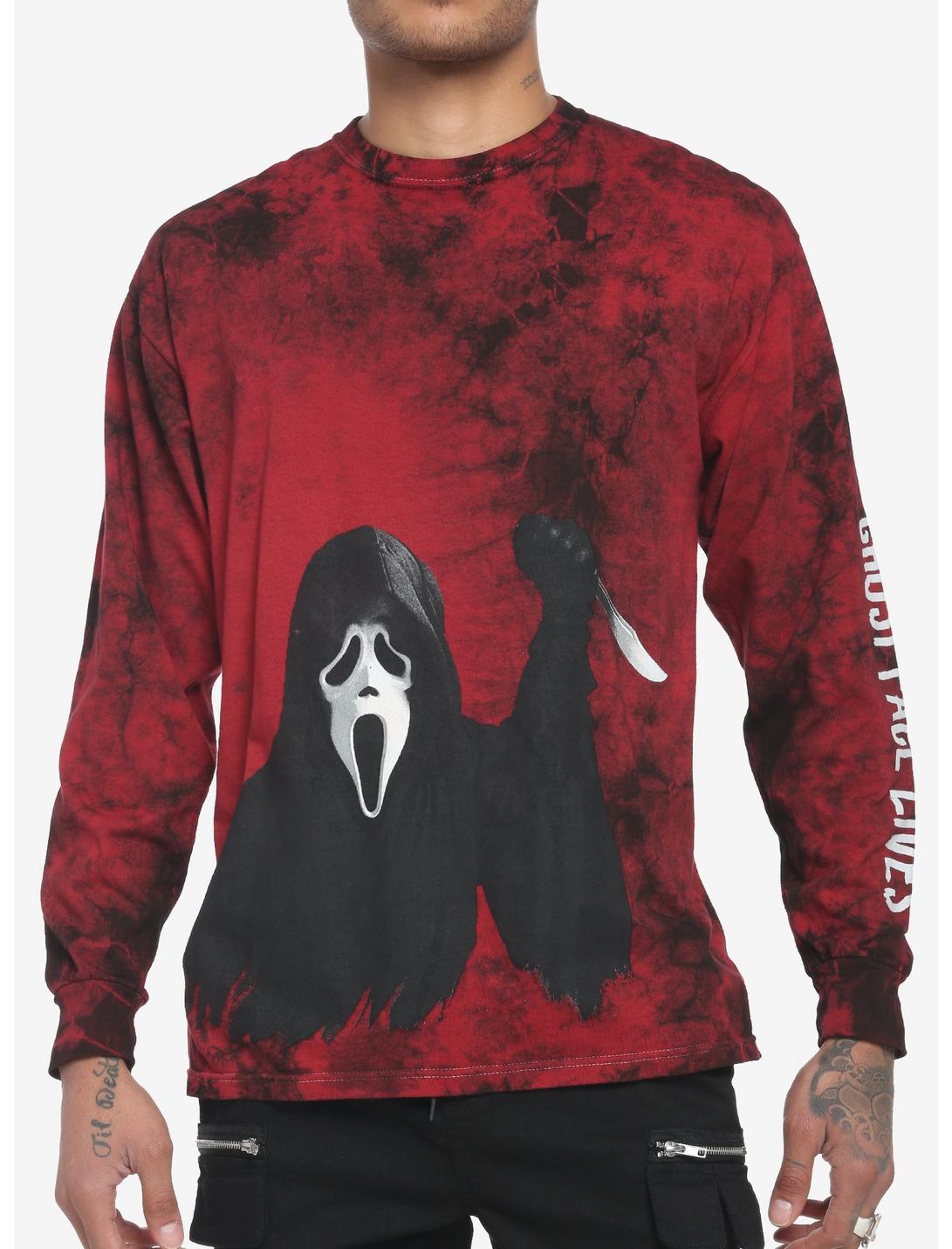 Scream Ghost Face Red Wash Long-Sleeve T-Shirt, MULTI, hi-res