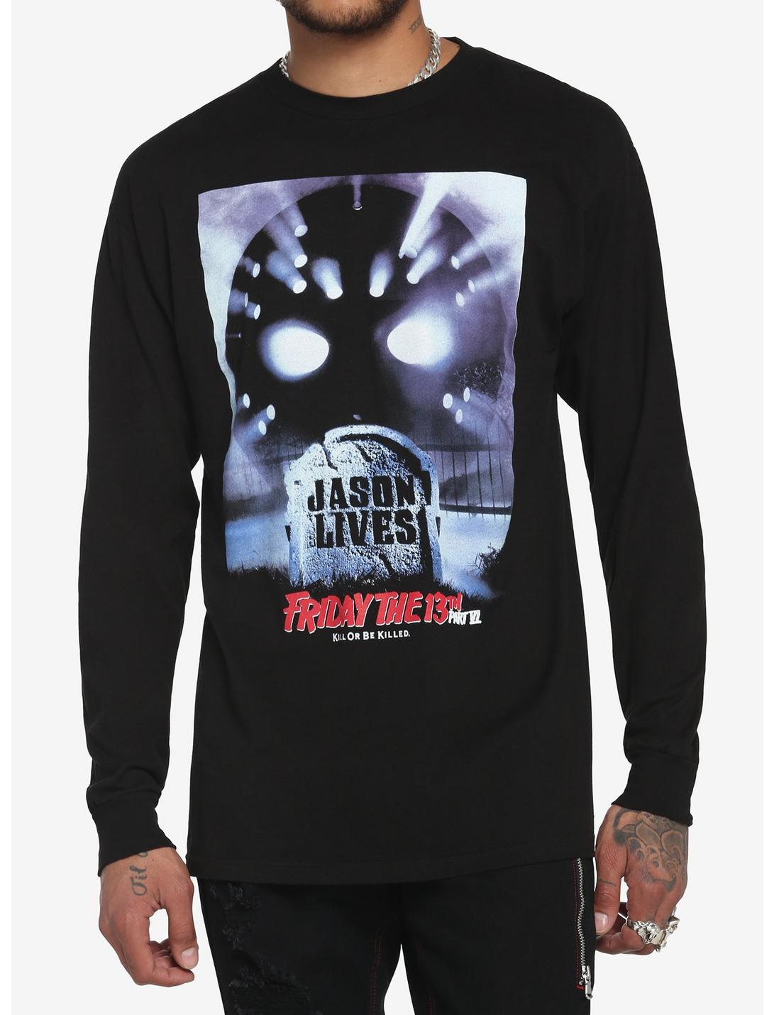 Friday the 13th Part VI: Jason Lives Poster Long-Sleeve T-Shirt, BLACK, hi-res