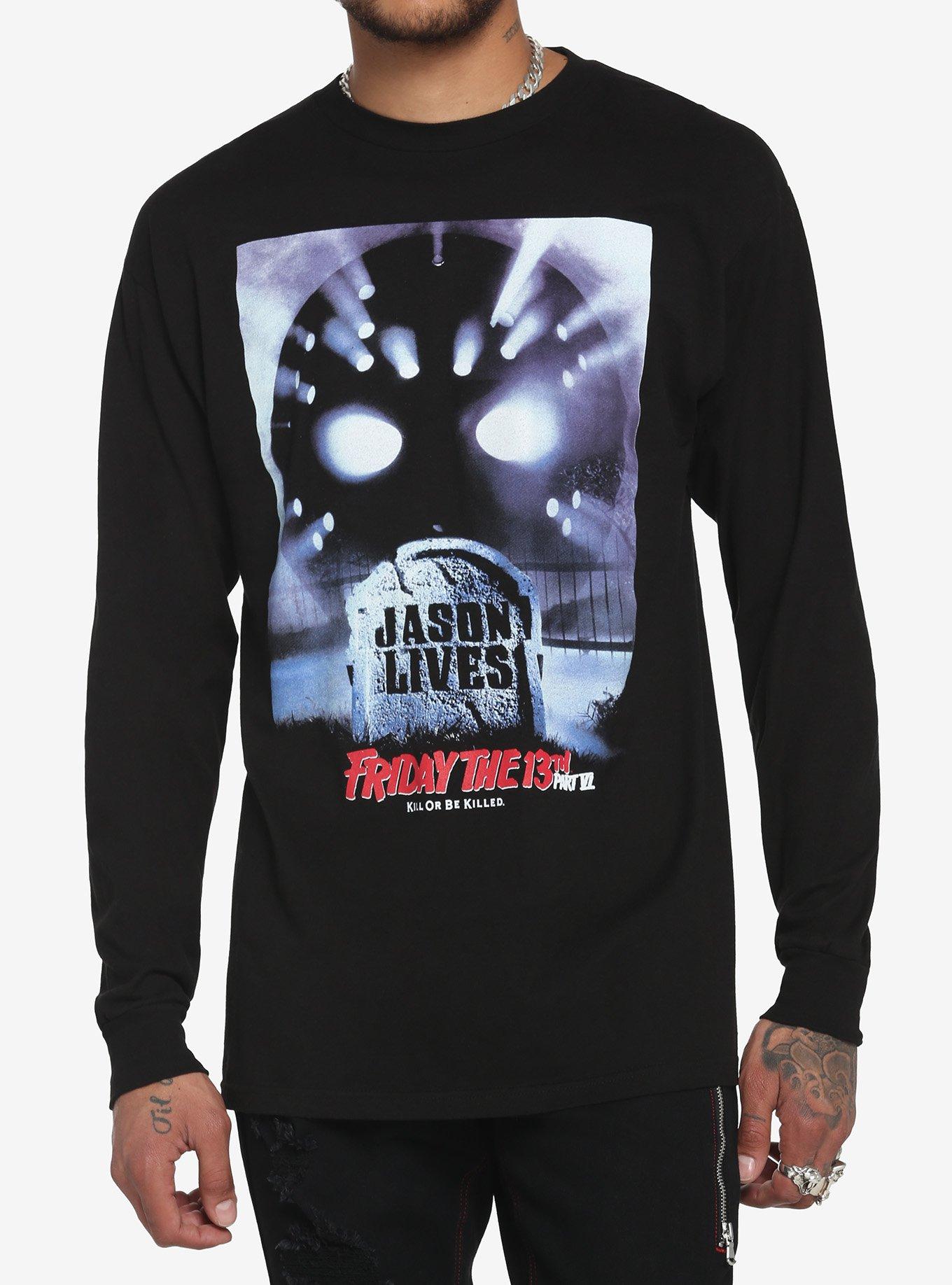 Friday the 13th Part VI: Jason Lives Poster Long-Sleeve T-Shirt, BLACK, hi-res