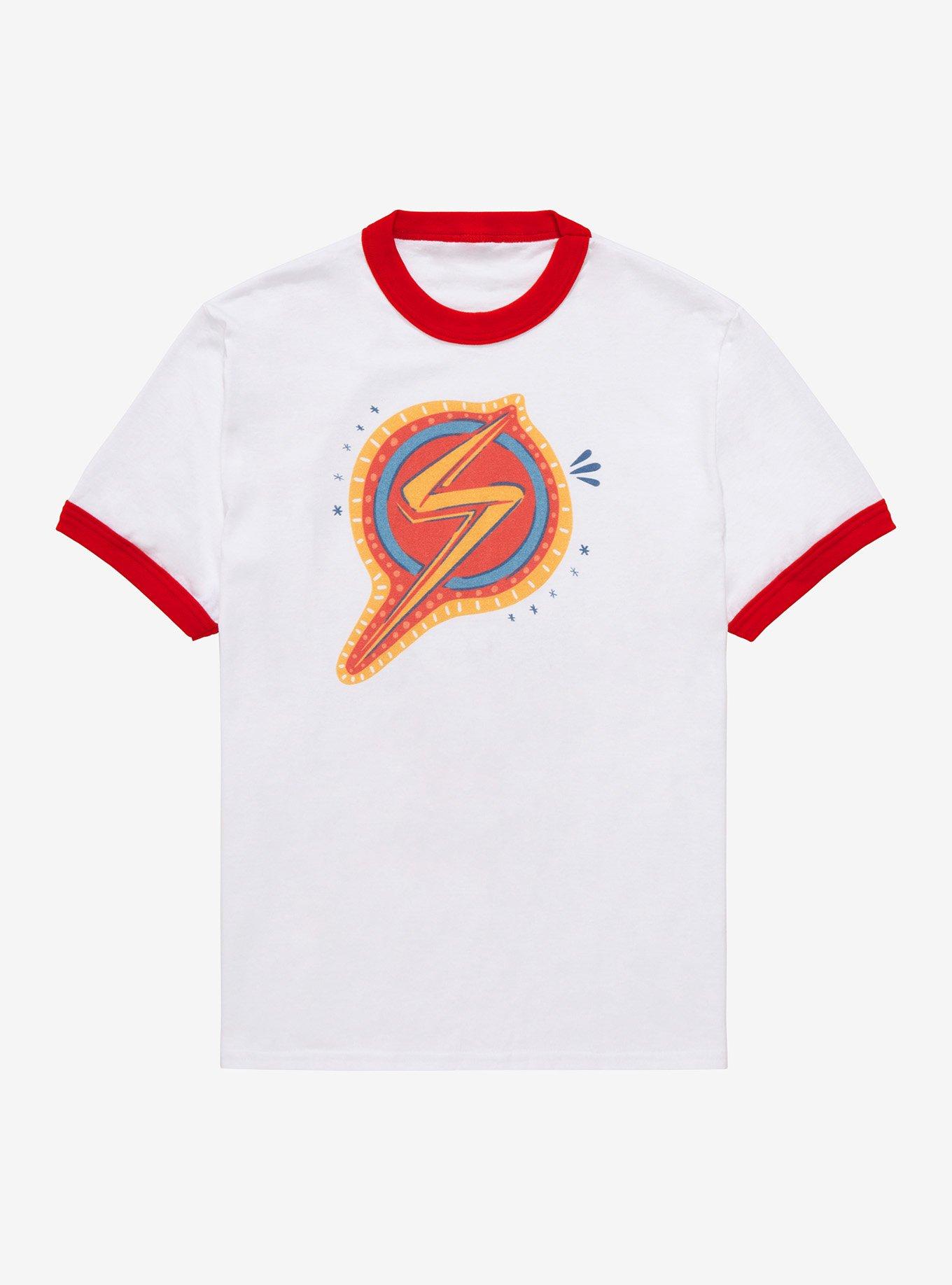 Marvel Ms. Marvel Logo Girls Ringer T-Shirt, , hi-res