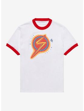 Plus Size Marvel Ms. Marvel Logo Girls Ringer T-Shirt, , hi-res