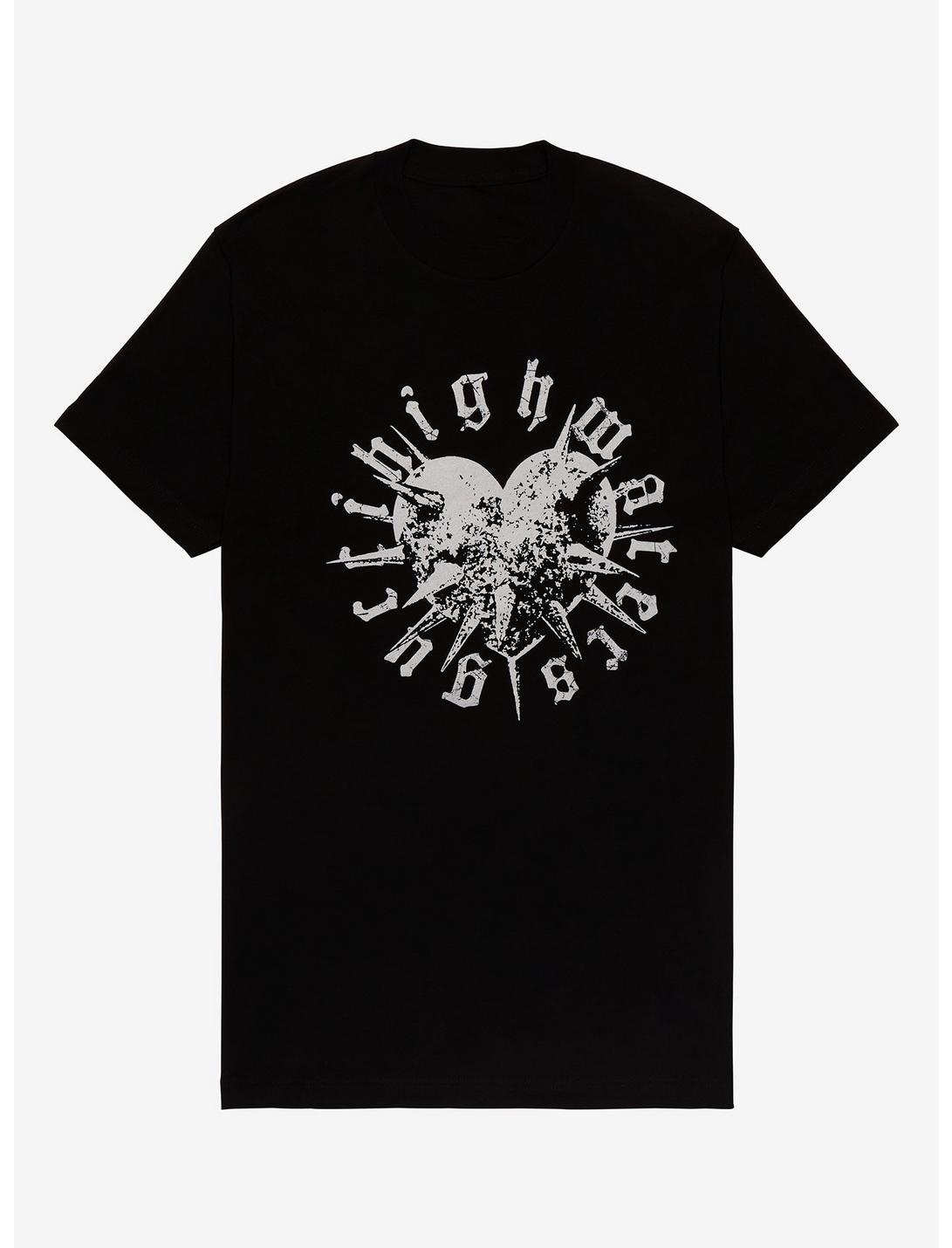 Guccihighwaters Spiked Heart T-Shirt, BLACK, hi-res