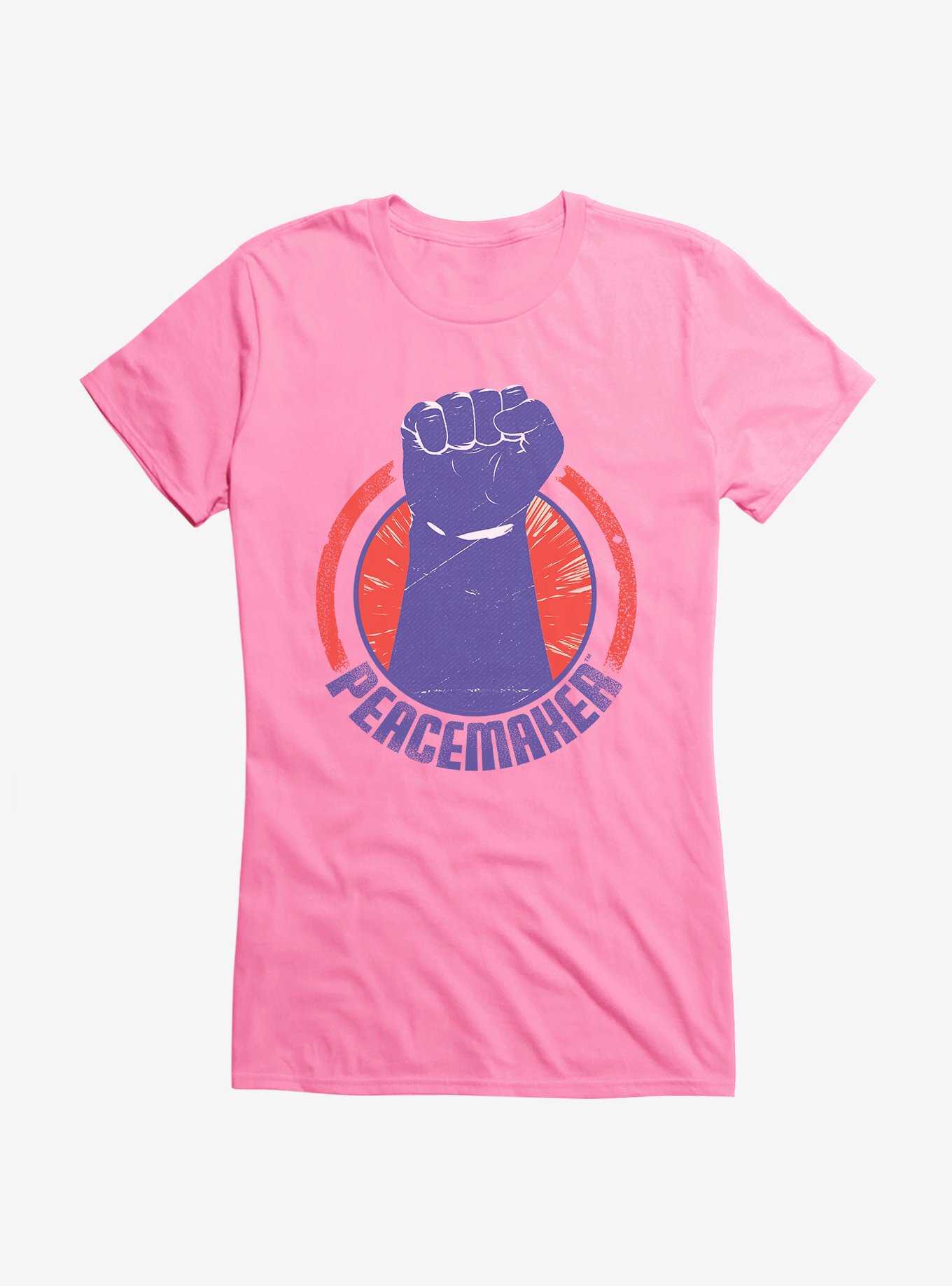 DC Comics Peacemaker Clenched Fist Girls T-Shirt, CHARITY PINK, hi-res