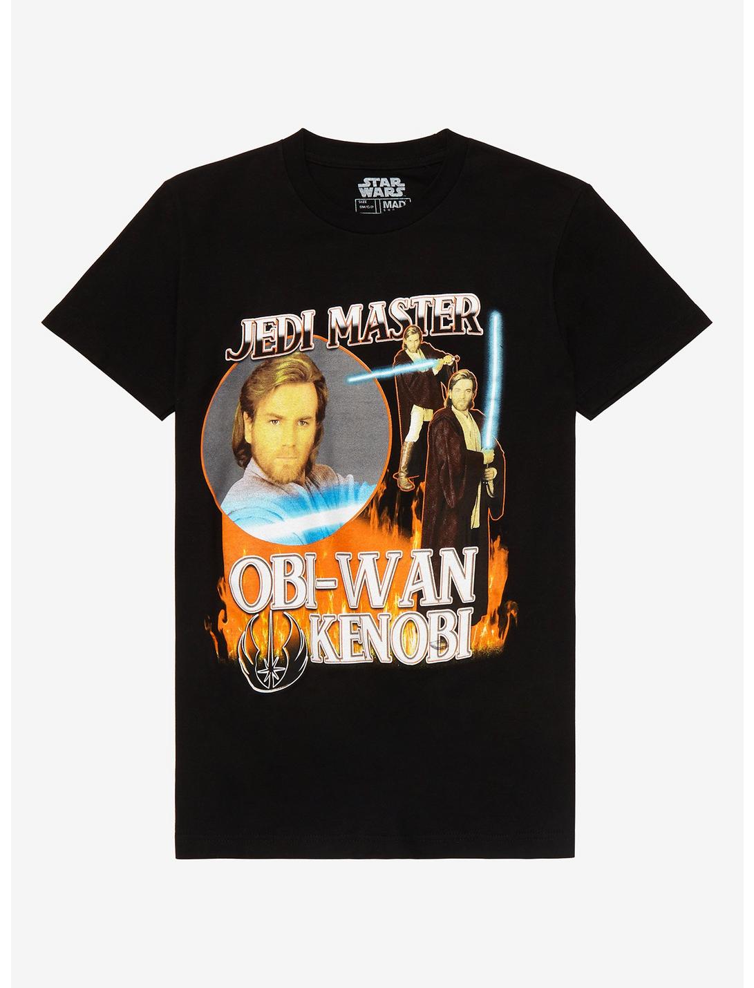 Star Wars: Episode II - Attack of the Clones Obi-Wan Kenobi Retro Portraits Women’s T-Shirt - BoxLunch Exclusive , BLACK, hi-res