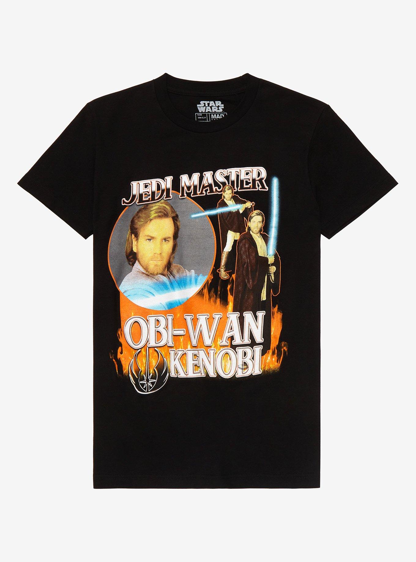Star Wars: Episode II - Attack of the Clones Obi-Wan Kenobi Retro Portraits Women&rsquo;s T-Shirt - BoxLunch Exclusive , BLACK, hi-res