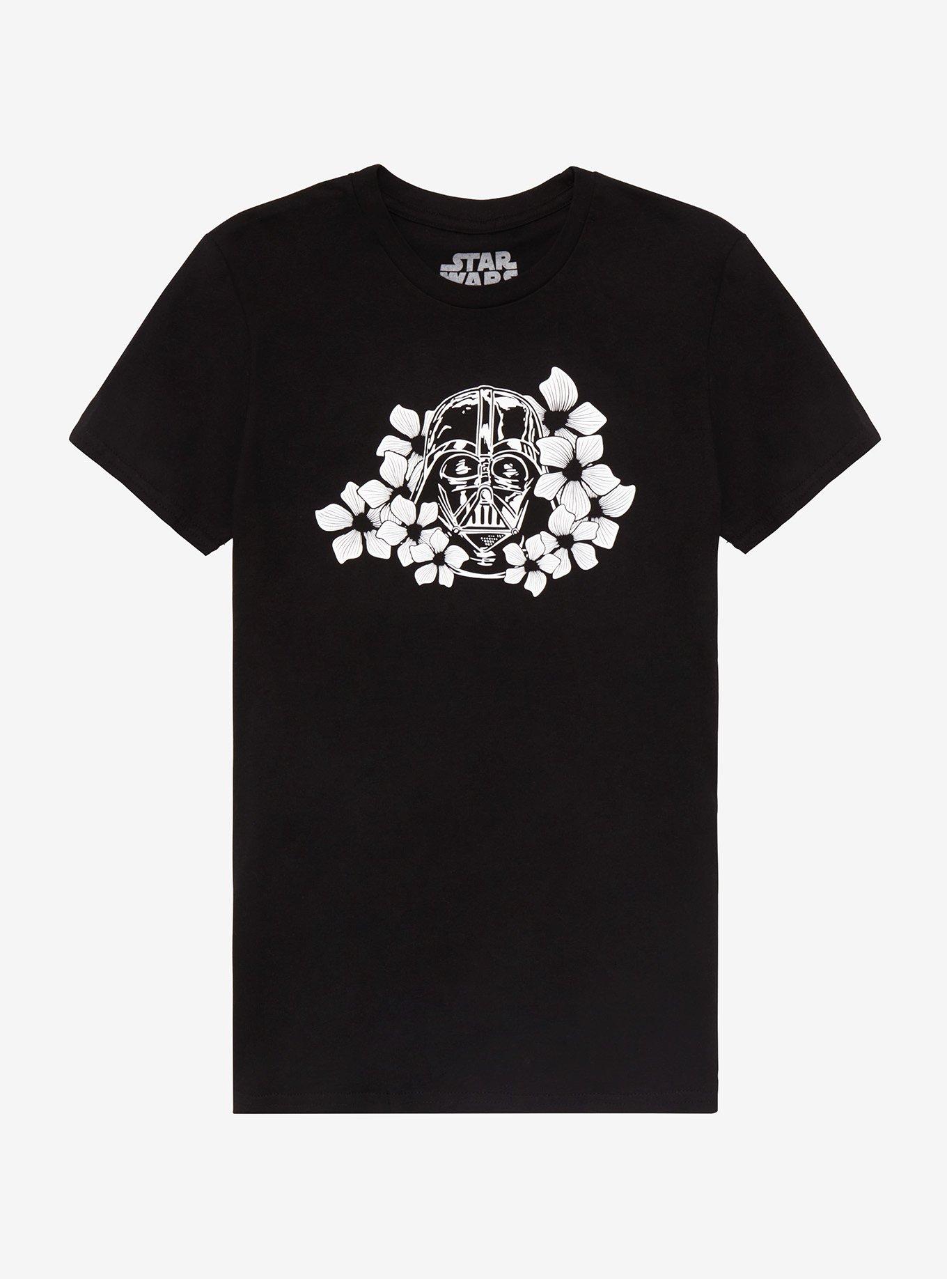 Star Wars Darth Vader Floral Women's T-Shirt - BoxLunch Exclusive, BLACK, hi-res