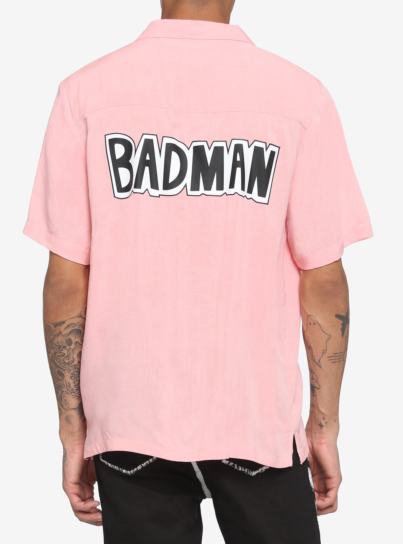 Dragon Ball Z Vegeta Badman Woven Button-Up, PINK, hi-res