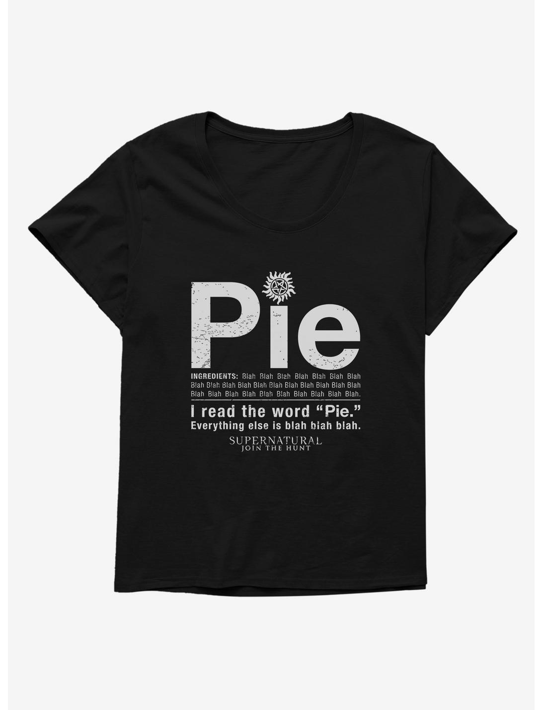 Supernatural Pie Ingredients Womens T-Shirt Plus Size, , hi-res