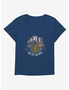 Supernatural Sam, Dean, & Scooby Ruh-Roh! Womens T-Shirt Plus Size, ATHLETIC NAVY, hi-res