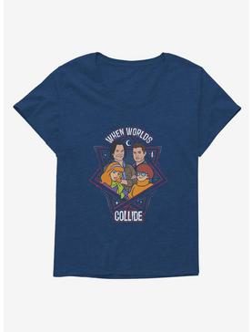 Supernatural Scoobynatural Worlds Collide Womens T-Shirt Plus Size, ATHLETIC NAVY, hi-res