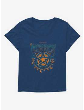 Supernatural Winchester Bros. Saving The World Womens T-Shirt Plus Size, ATHLETIC NAVY, hi-res
