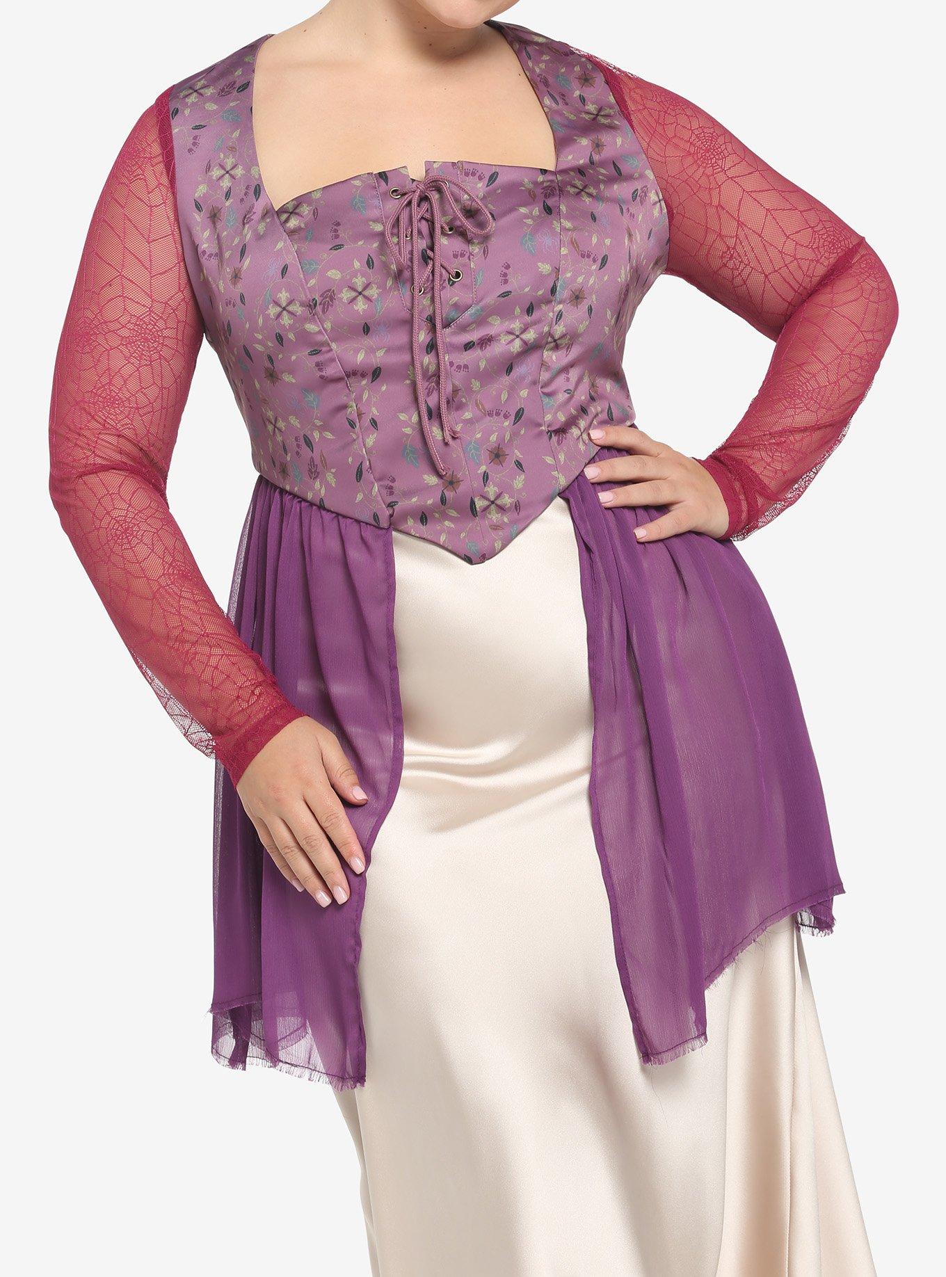 Her Universe Disney Hocus Pocus Sarah Peplum Long-Sleeve Top Plus Size, PURPLE, hi-res