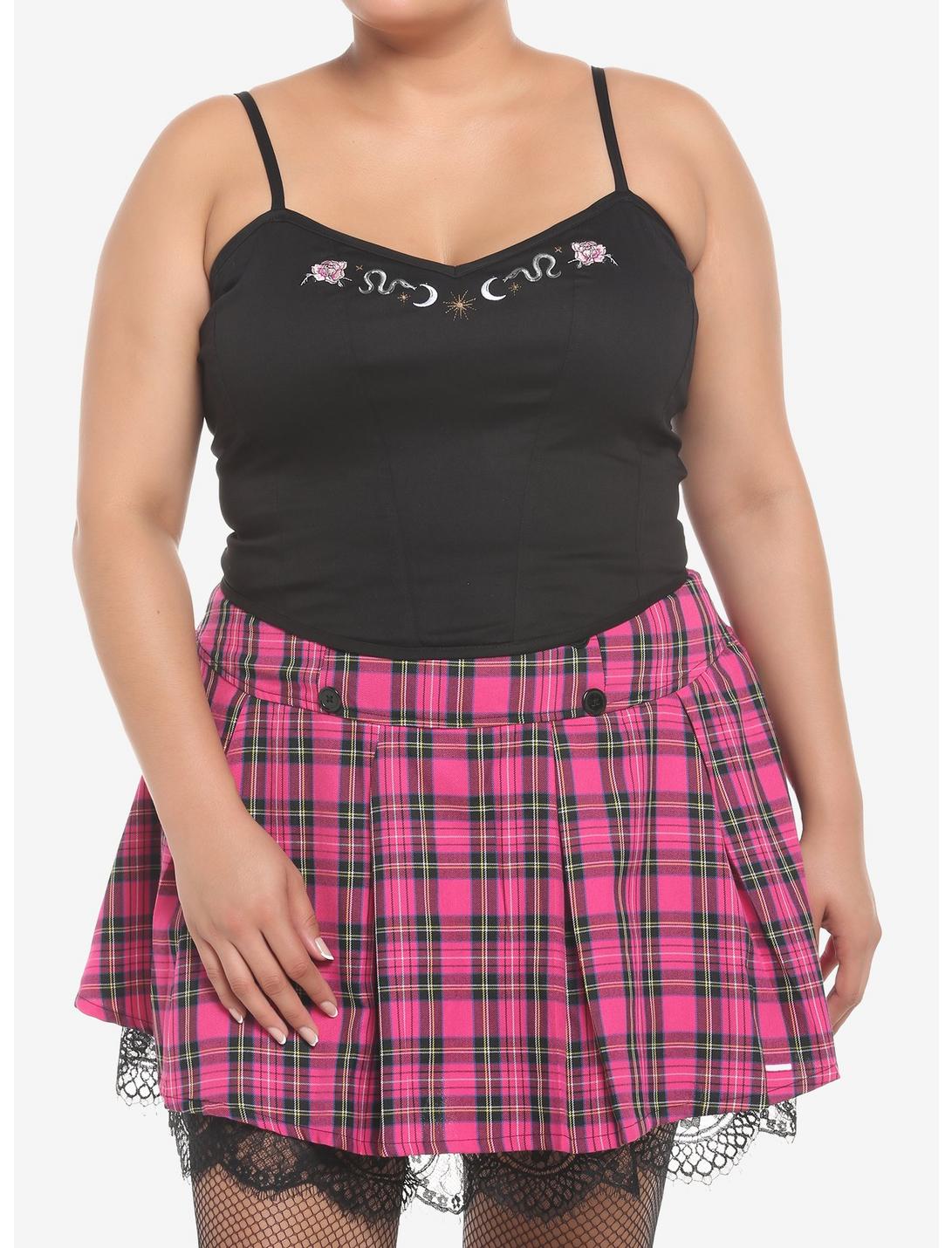The School For Good And Evil Nevers Corset Top Plus Size, BLACK, hi-res