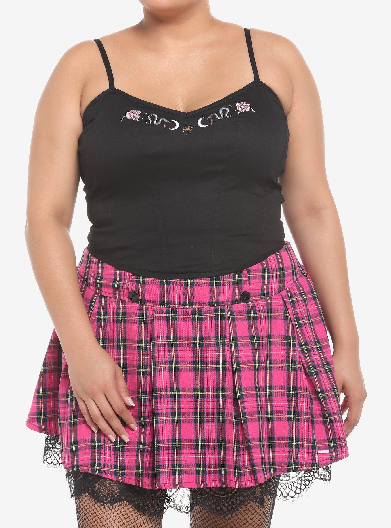 The School For Good And Evil Nevers Corset Top Plus Size, BLACK, hi-res view 1