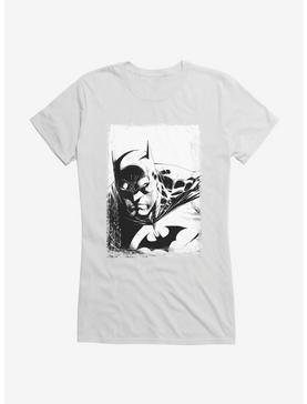 DC Comics Batman Sketch Portrait Girls T-Shirt, WHITE, hi-res