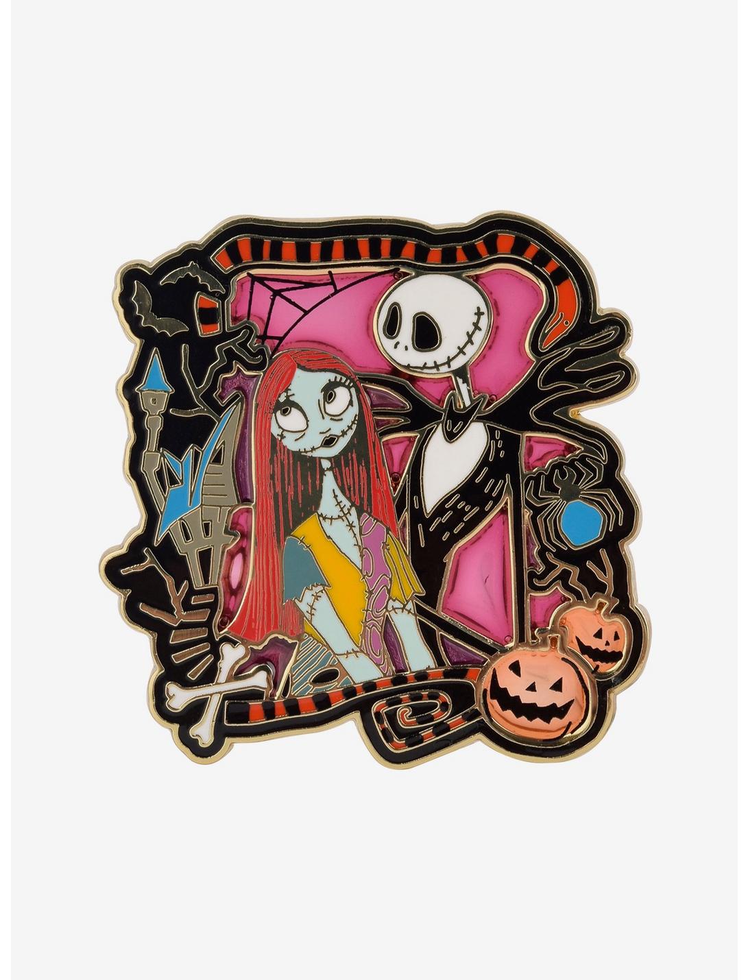 Disney The Nightmare Before Christmas Jack & Sally Frame Enamel Pin - BoxLunch Exclusive, , hi-res