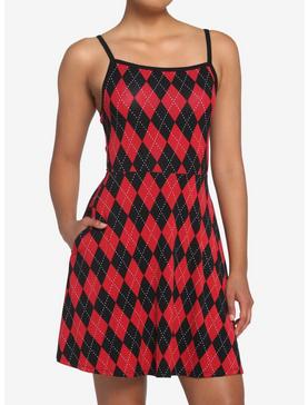 Red & Black Argyle Dress, , hi-res