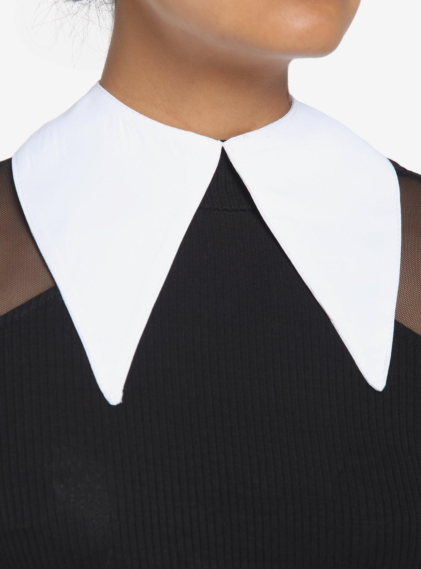 White Pointed Peter Pan Collar, , hi-res