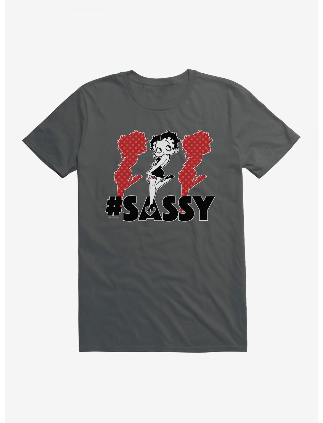 Betty Boop Hashtag Triple The Sass T-Shirt, CHARCOAL, hi-res