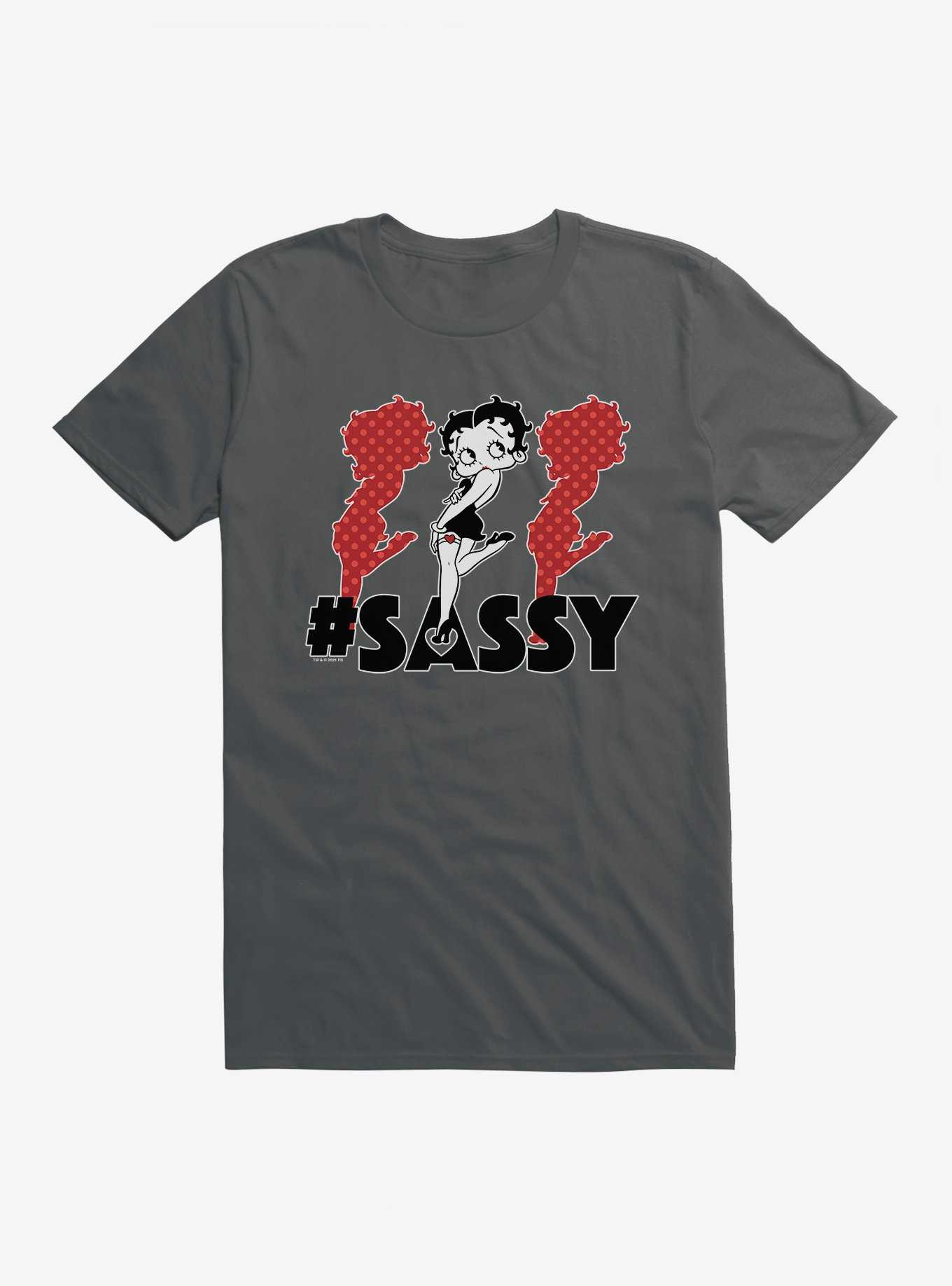 Betty Boop Hashtag Triple The Sass T-Shirt, CHARCOAL, hi-res
