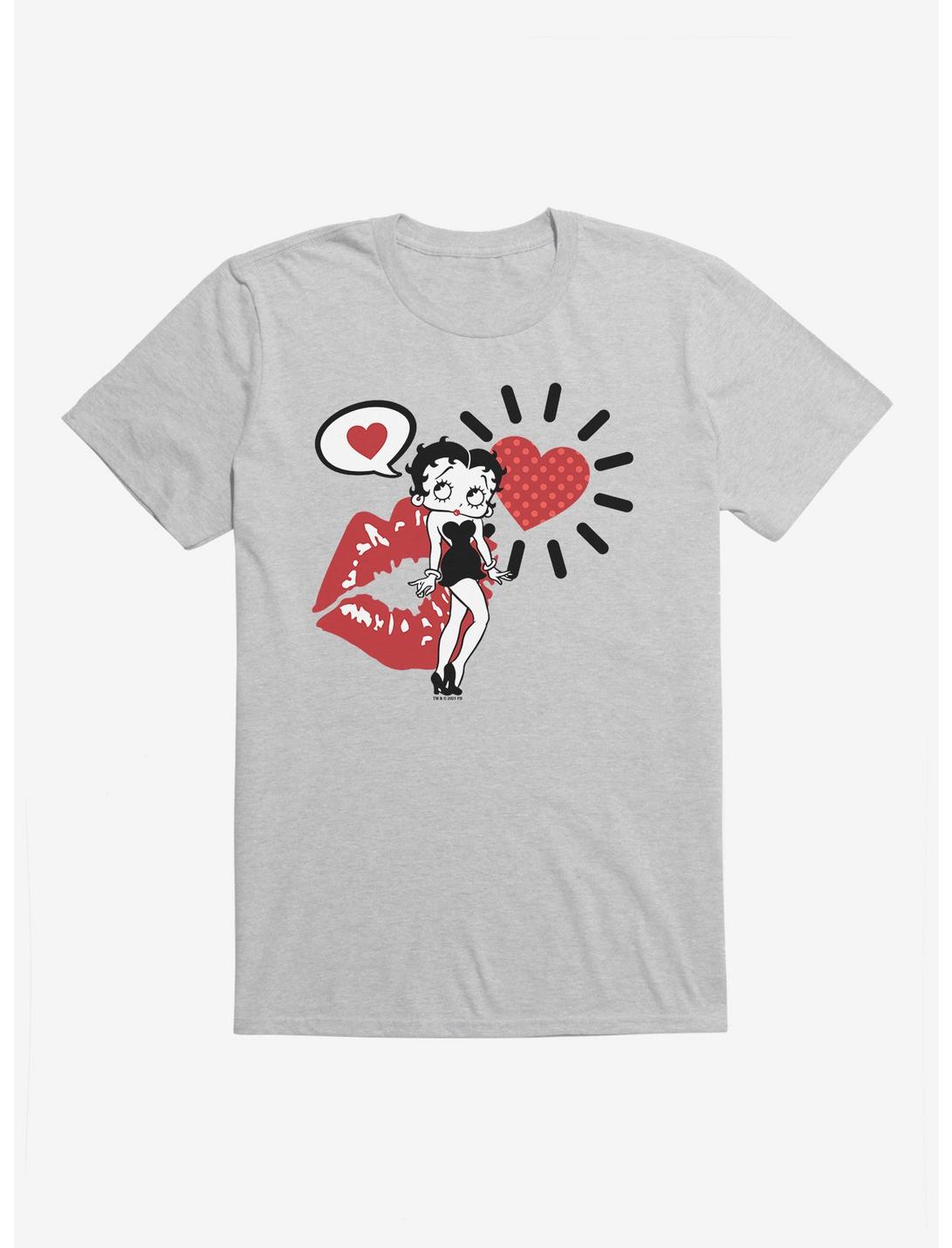 Betty Boop Love on the Brain T-Shirt, HEATHER GREY, hi-res