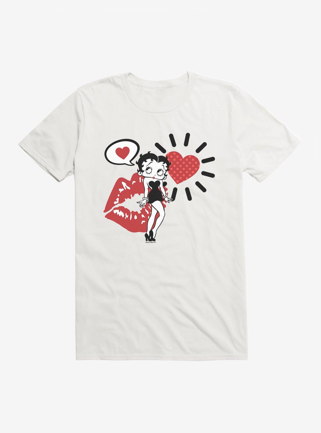 Betty Boop Love on the Brain T-Shirt, WHITE, hi-res