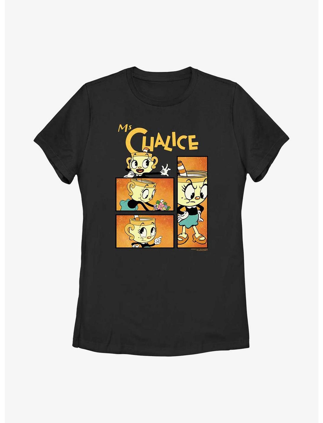The Cuphead Show! Ms. Chalice Panels Womens T-Shirt, BLACK, hi-res