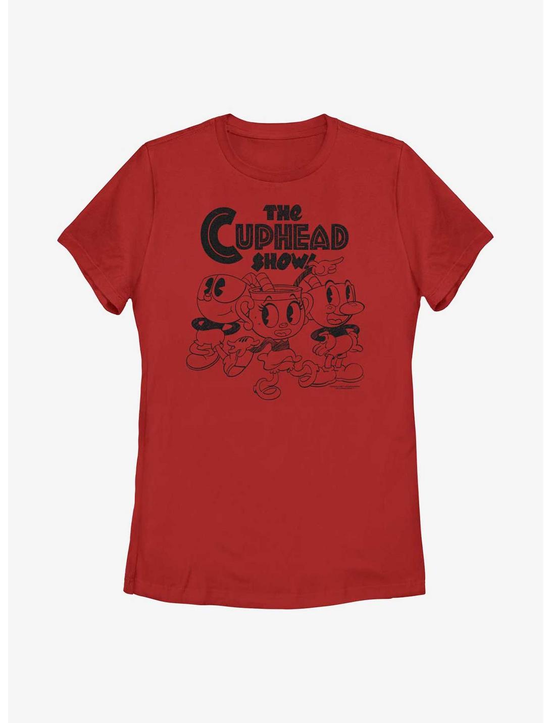 The Cuphead Show! Plucky Three Womens T-Shirt, RED, hi-res