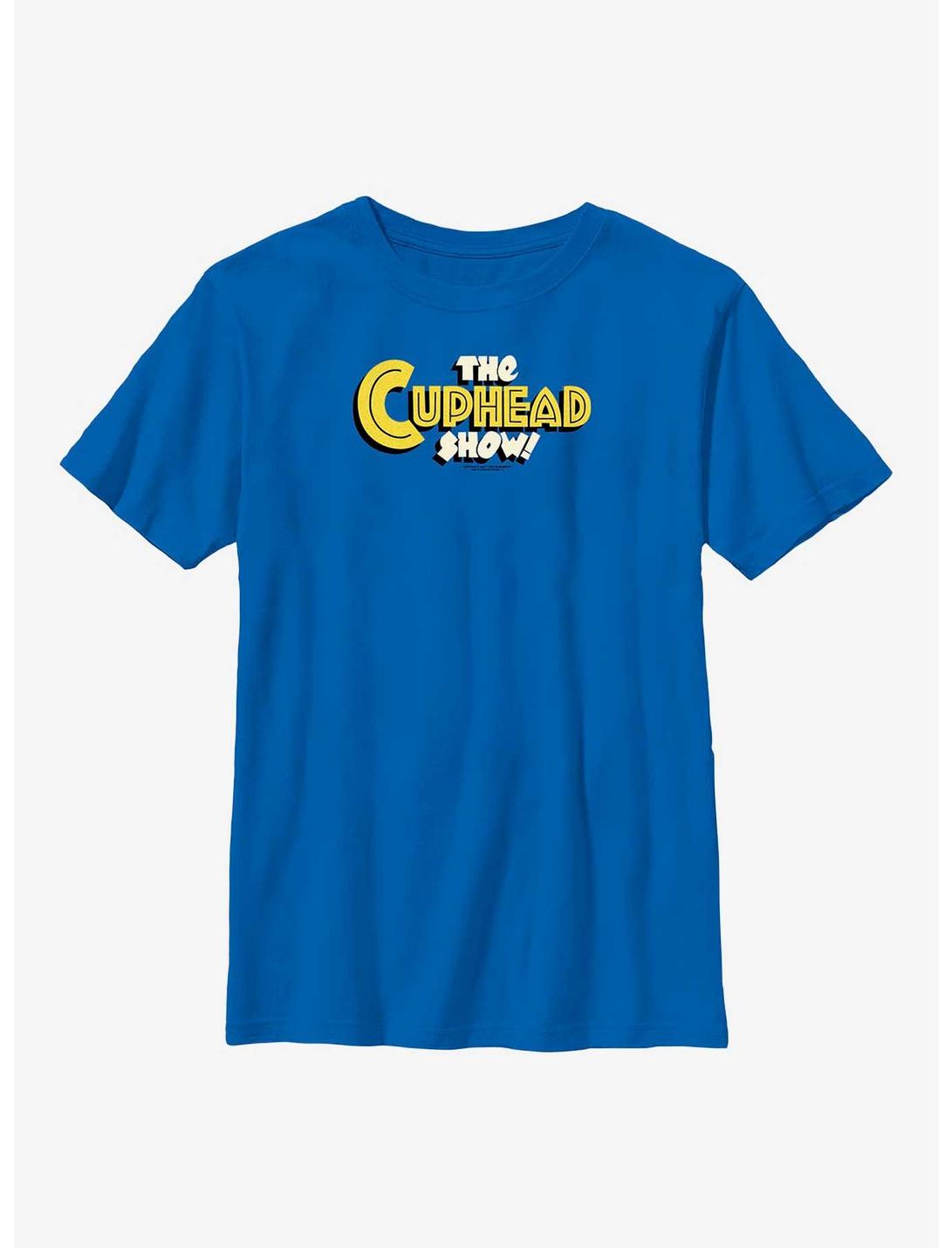 The Cuphead Show! Cuphead Show Main Logo Youth T-Shirt, ROYAL, hi-res