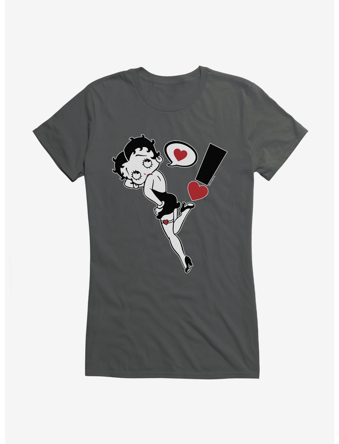 Betty Boop Exclamation of Love  Girls T-Shirt, CHARCOAL, hi-res