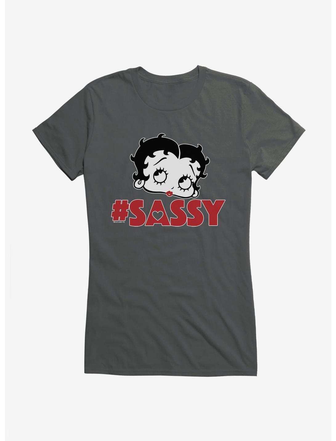 Betty Boop Hashtag Sassy Girls T-Shirt, CHARCOAL, hi-res