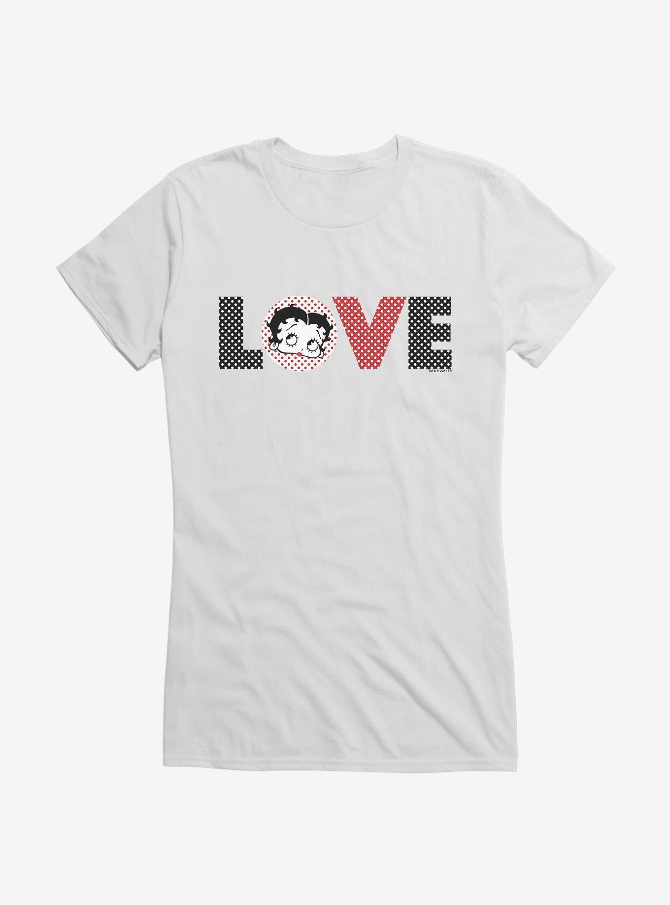 Betty Boop Polka Dot Love Girls T-Shirt, WHITE, hi-res