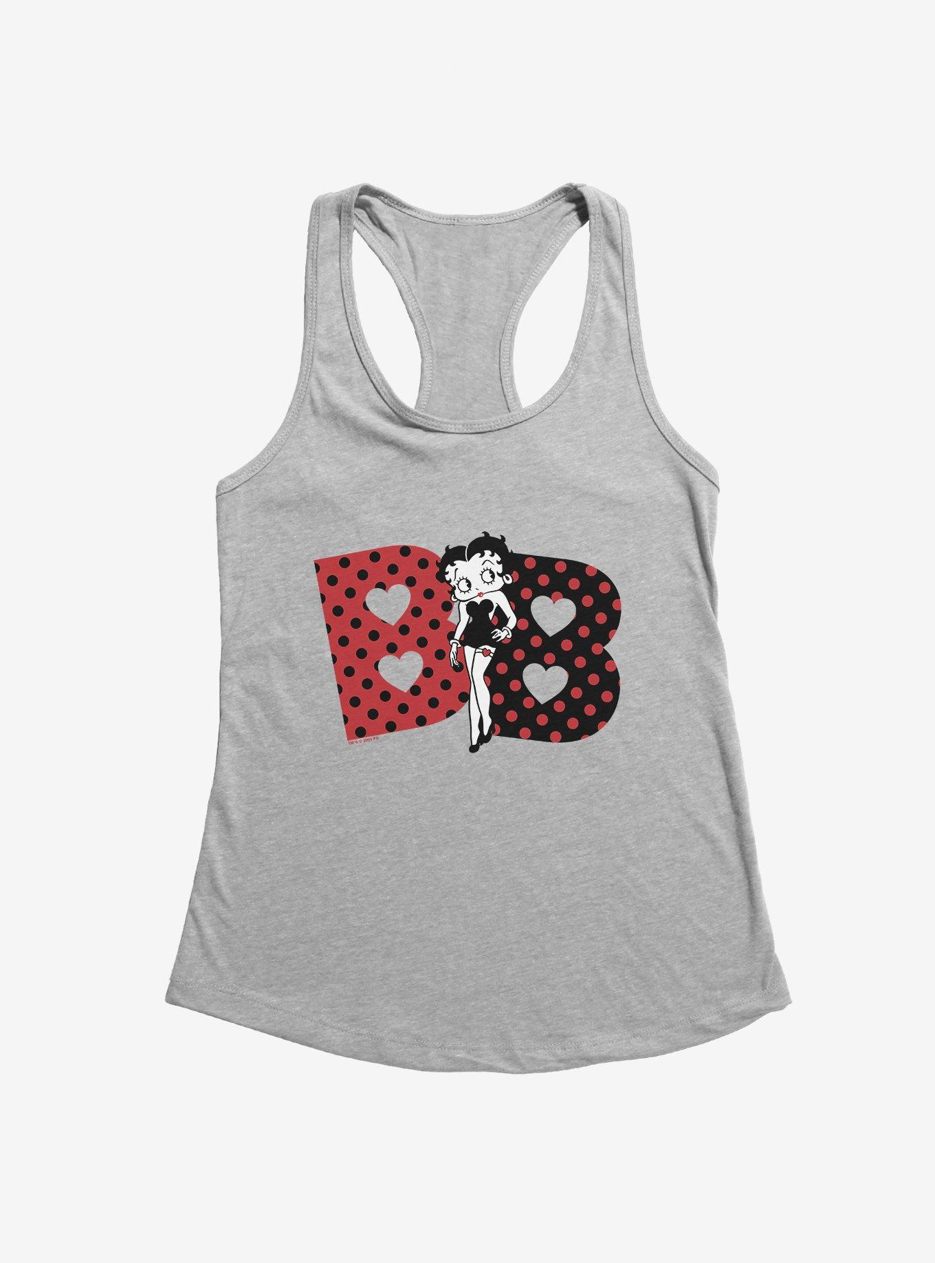 Betty Boop Polka Dot Initials Girls Tank, HEATHER, hi-res