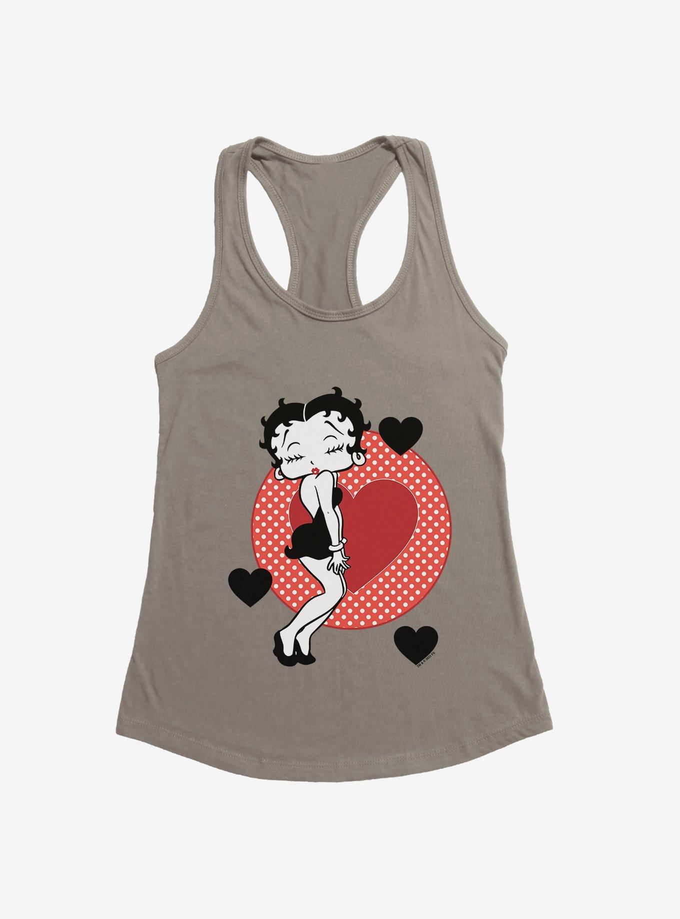 Betty Boop Pucker Up Girls Tank, WARM GRAY, hi-res
