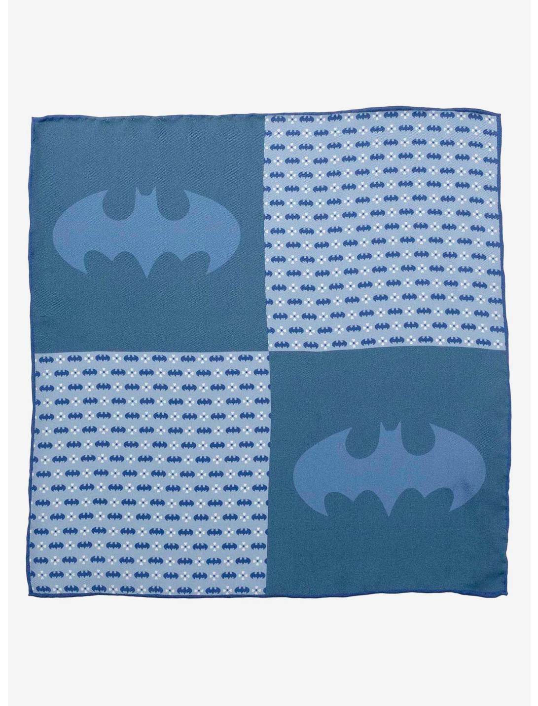 DC Comics Batman Multi Motif Blue Pocket Square, , hi-res