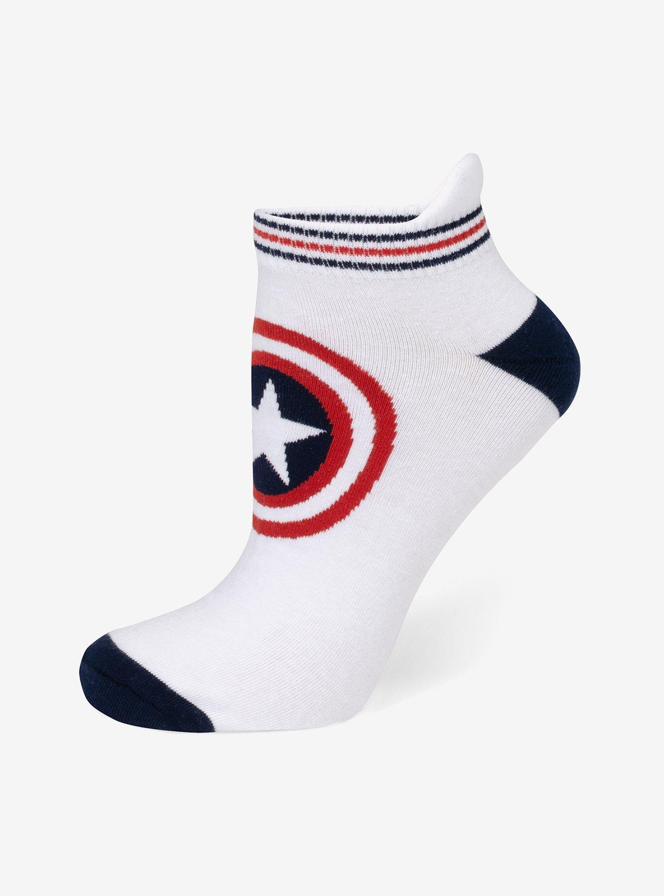 Marvel Captain America White Ankle Socks, , hi-res