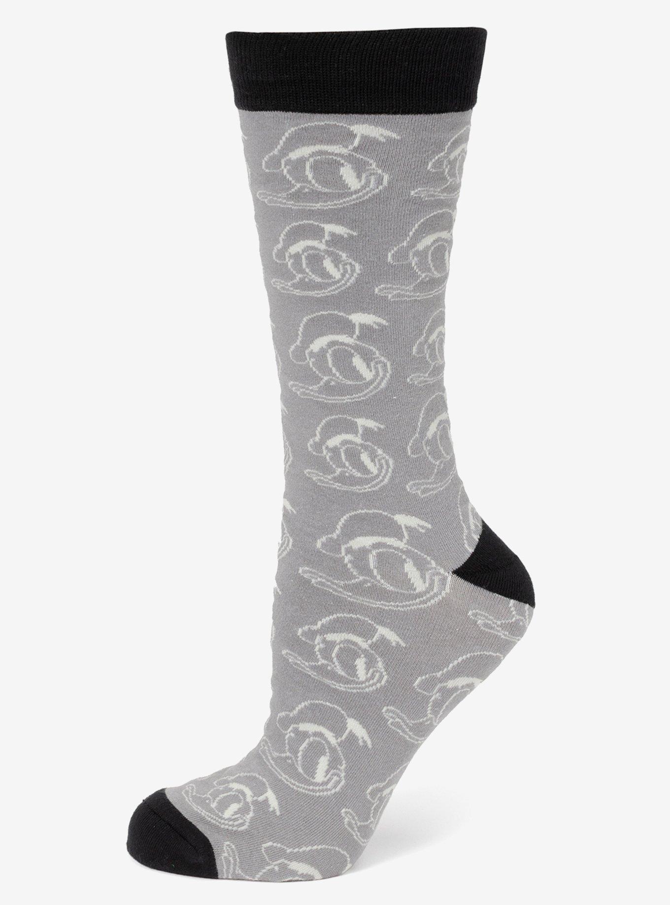 Disney Donald Duck Patterned Gray Men's Socks, , hi-res