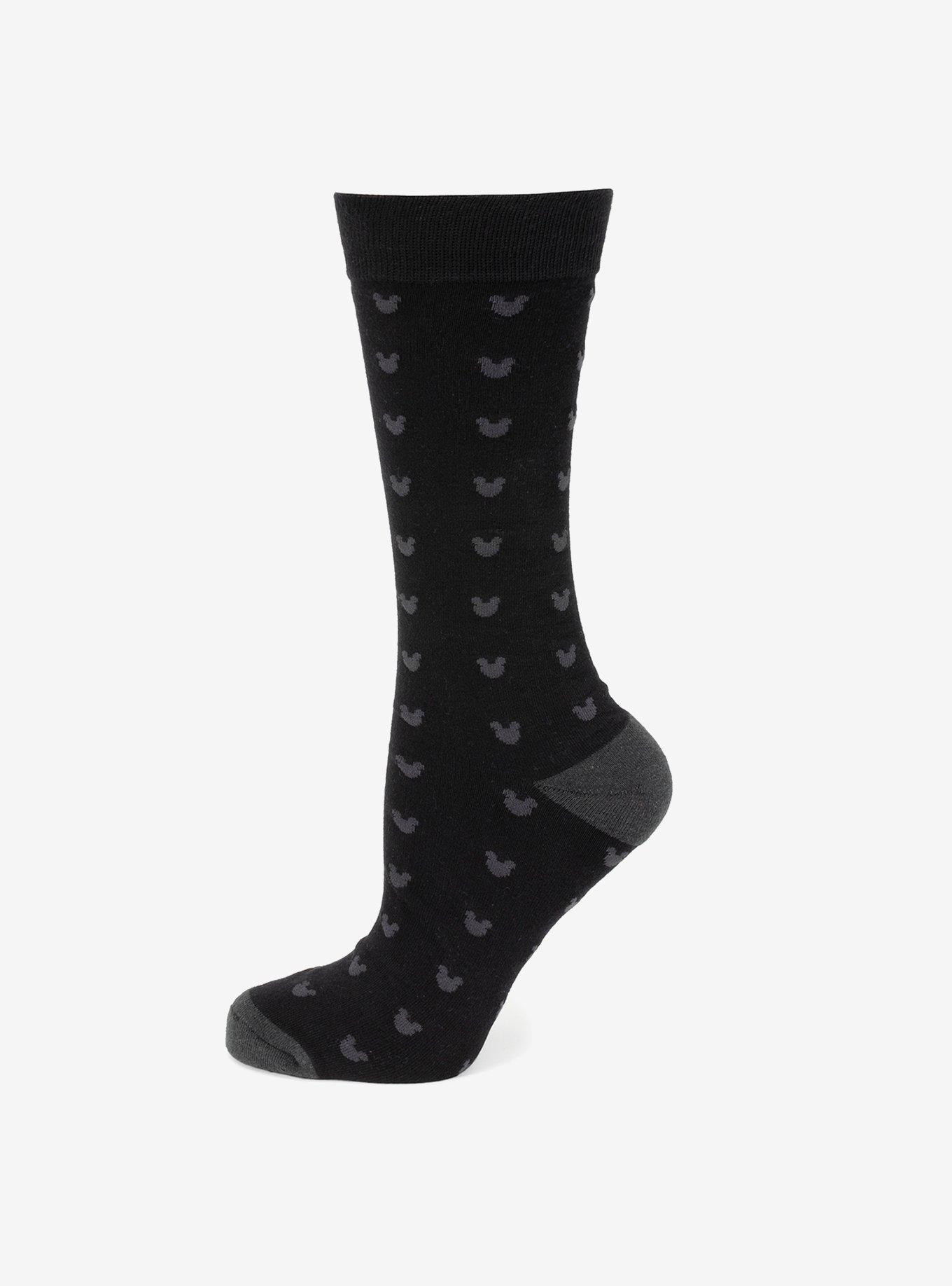 Disney  Mickey Mouse Silhouette Motif Black Men's Socks, , hi-res