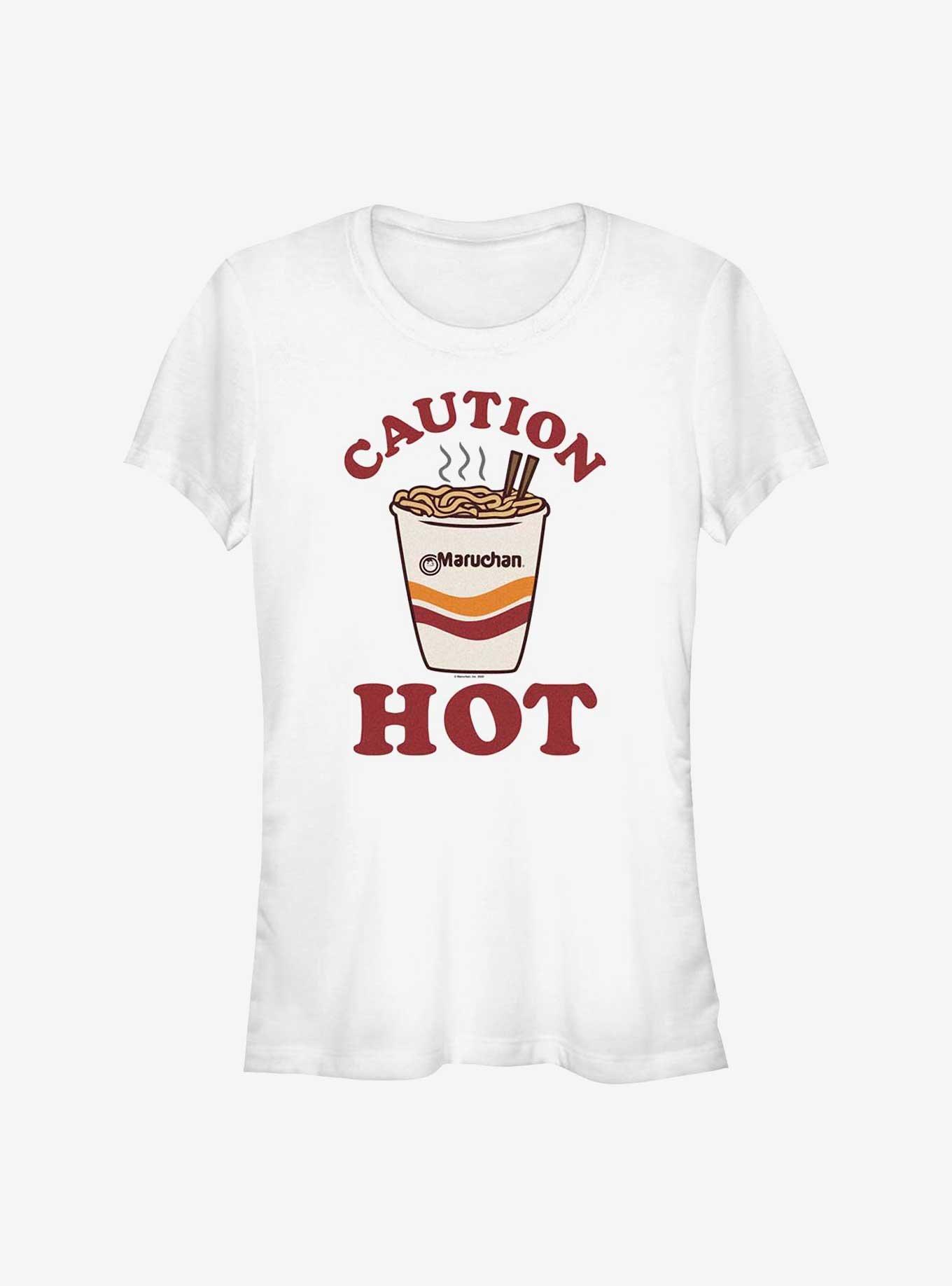 Maruchan Caution Hot Girls T-Shirt, WHITE, hi-res