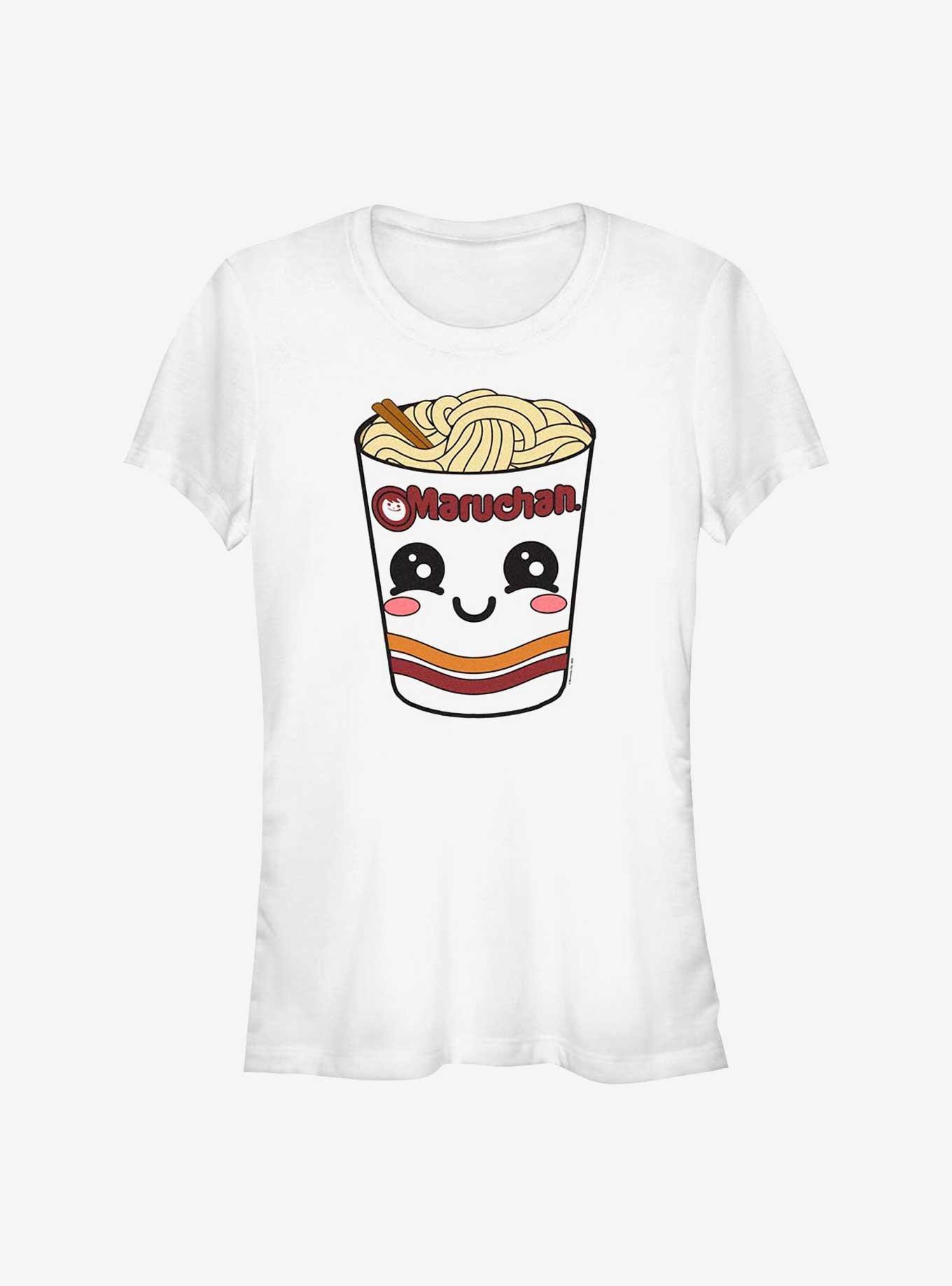 Maruchan Face Cup-8 Girls T-Shirt, WHITE, hi-res