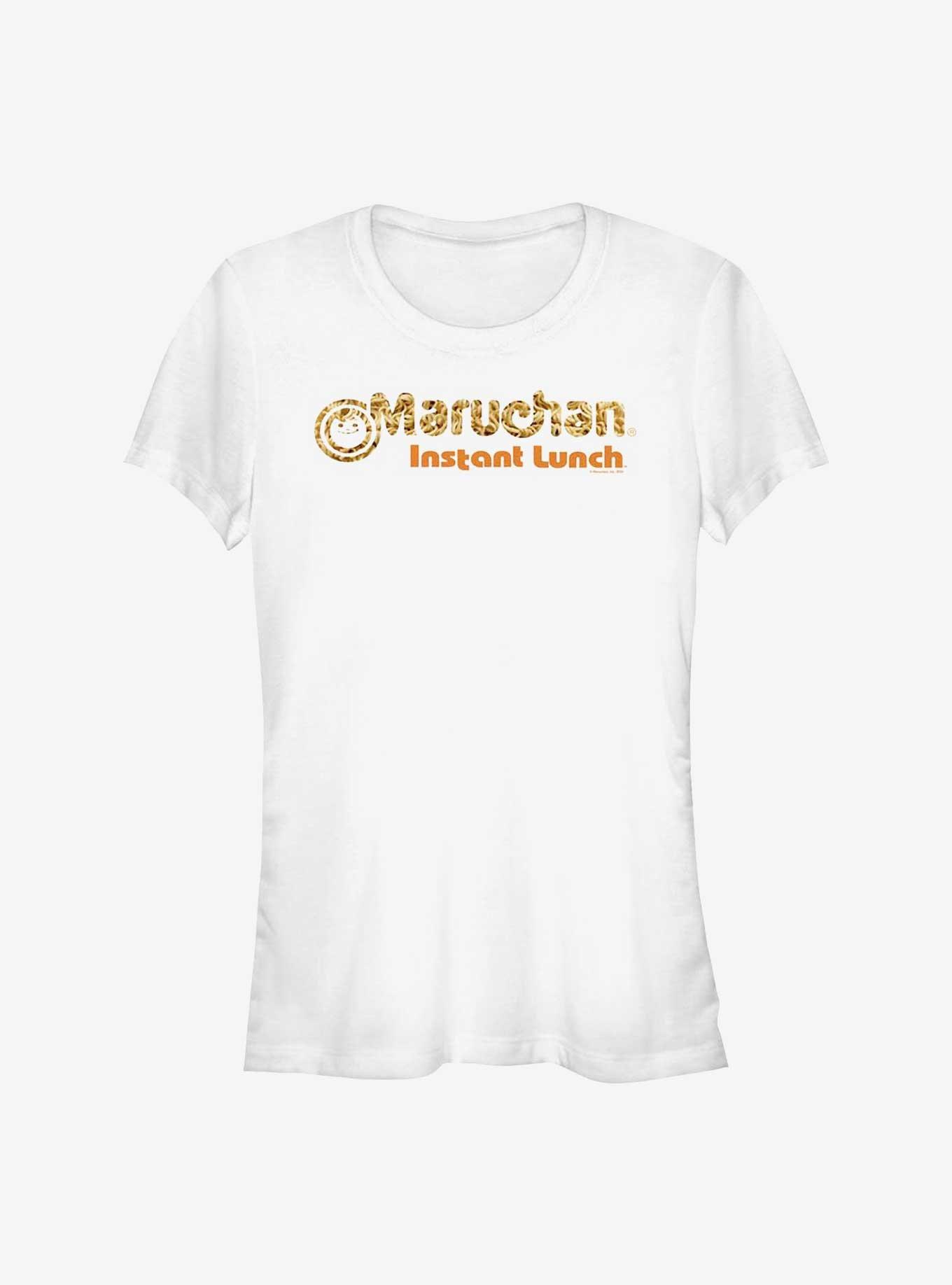 Maruchan Noodle Text Girls T-Shirt, WHITE, hi-res