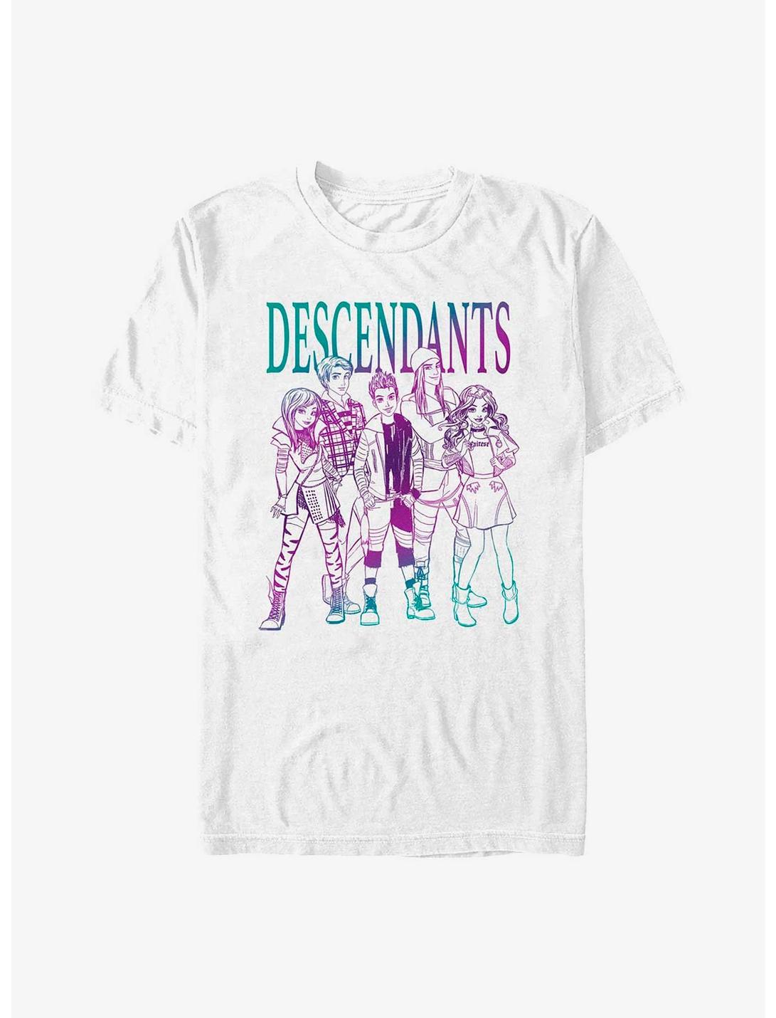 Disney Descendants Sketch Group T-Shirt, WHITE, hi-res