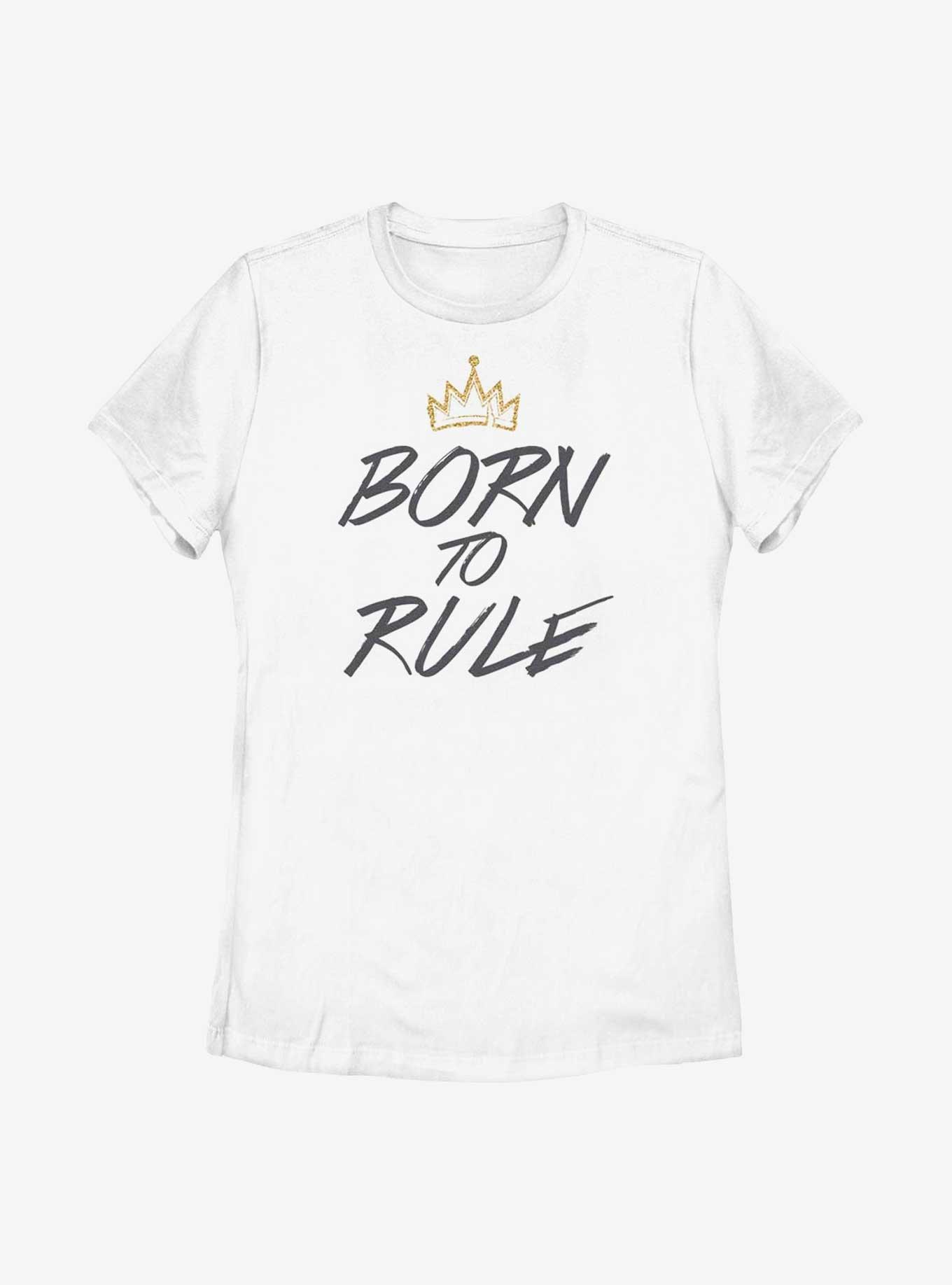 Disney Descendants Born To Rule Crown Womens T-Shirt, WHITE, hi-res