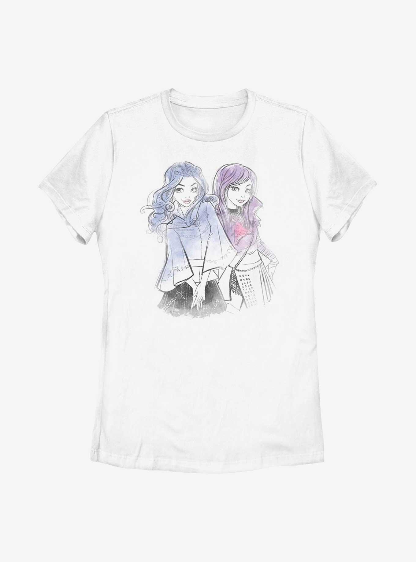 Disney Descendants Evie & Mal Watercolor Womens T-Shirt, , hi-res