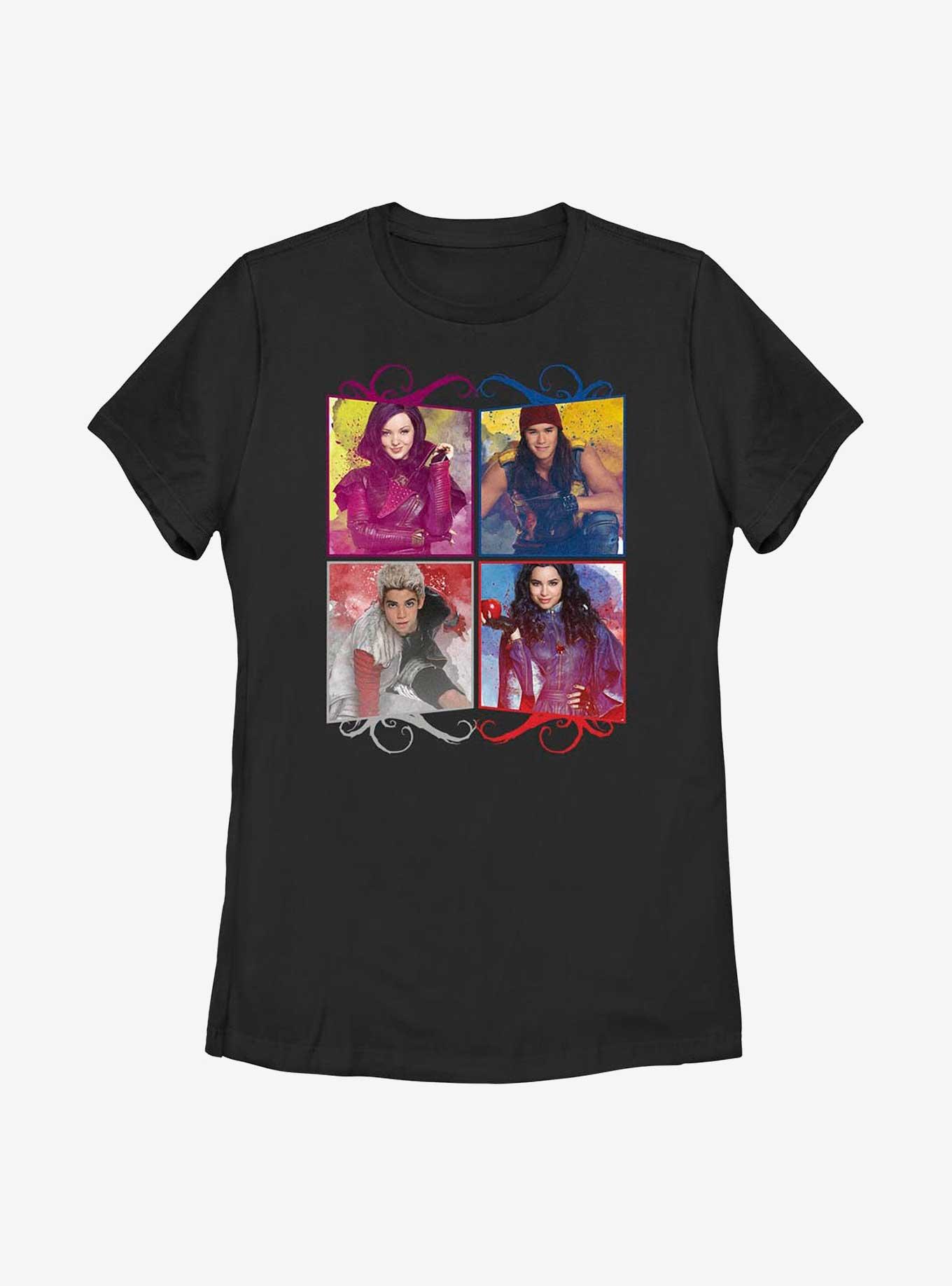 Disney Descendants Four Evil Boxes Womens T-Shirt, BLACK, hi-res