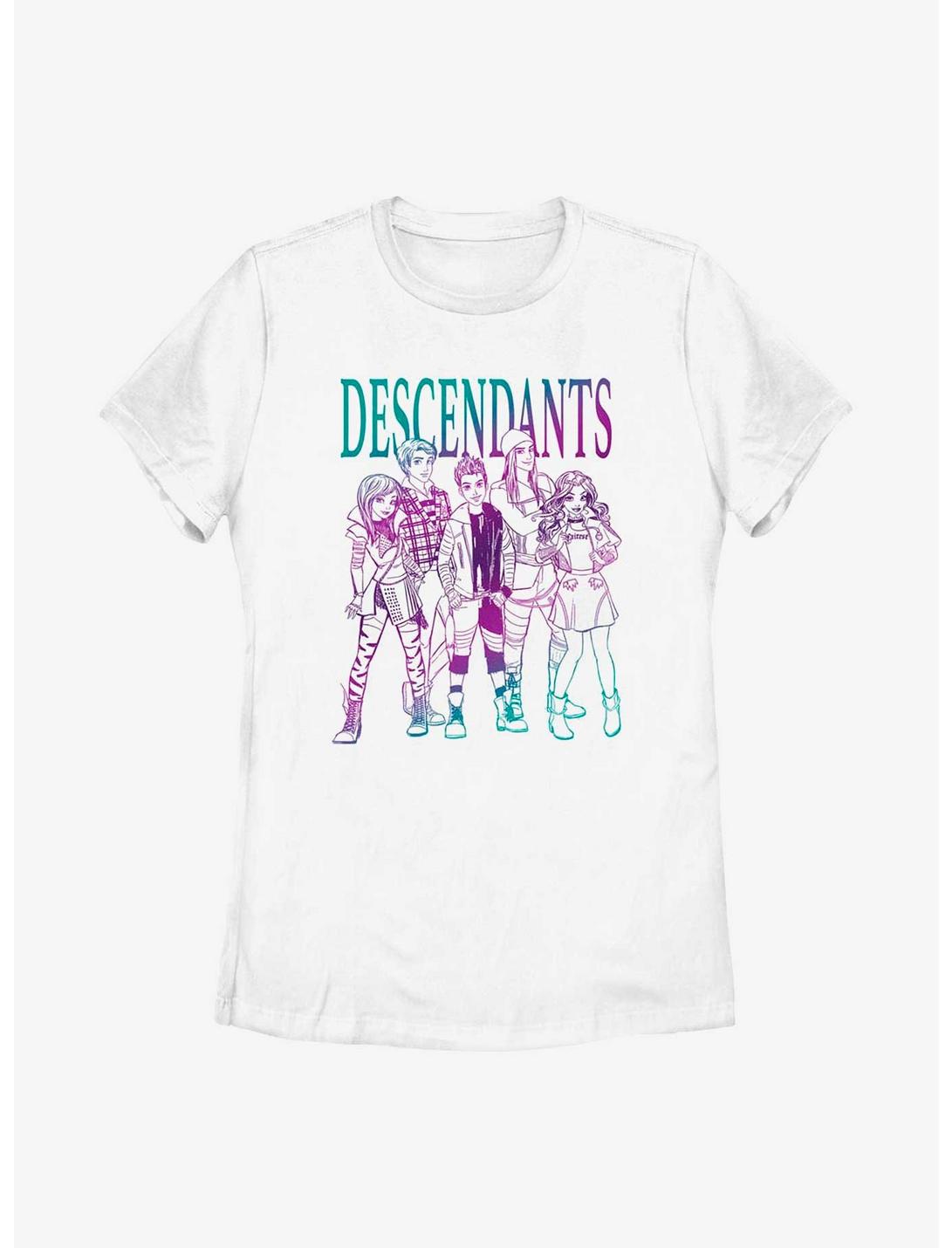 Disney Descendants Sketch Group Womens T-Shirt, WHITE, hi-res