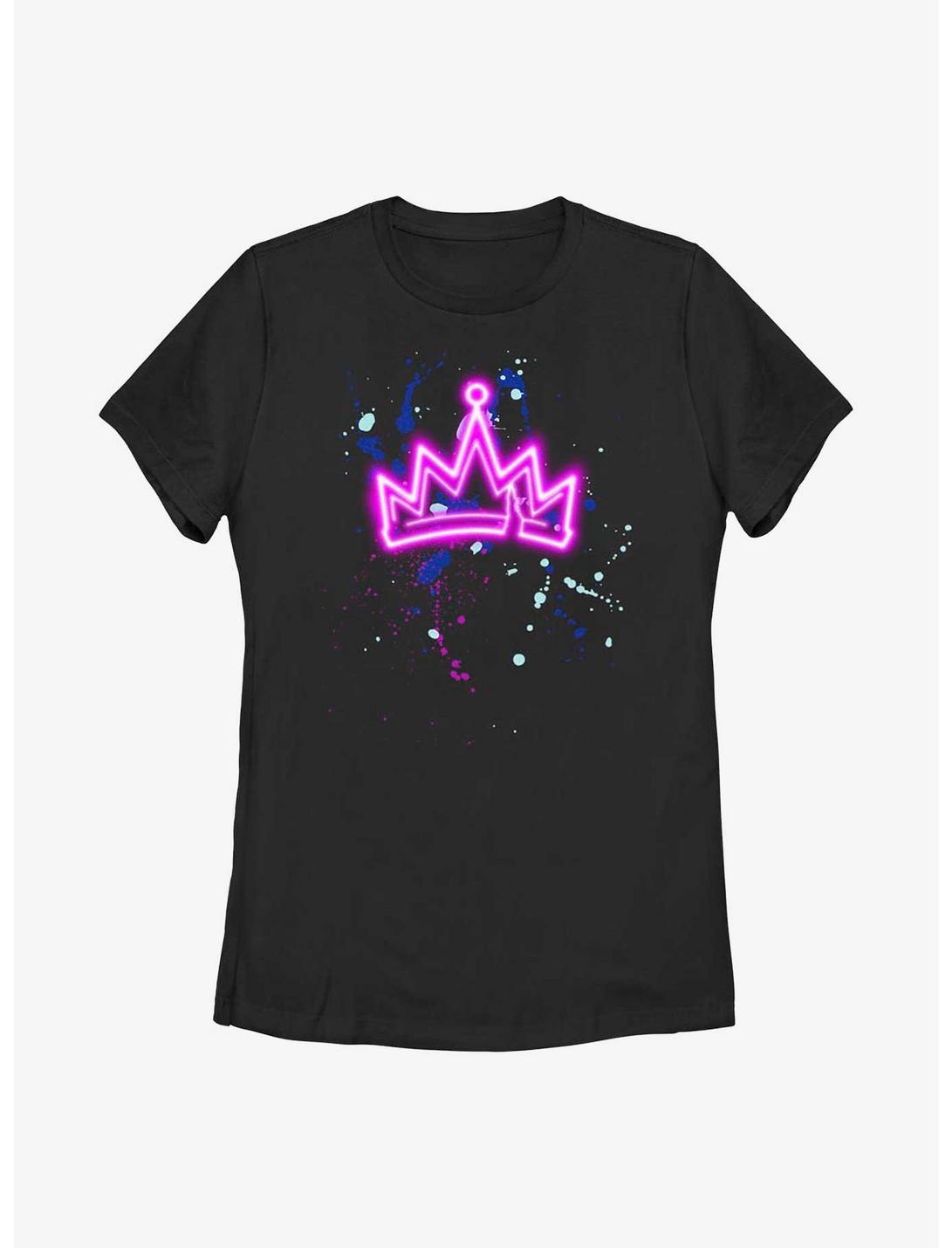Disney Descendants Splatter Crown Womens T-Shirt, BLACK, hi-res